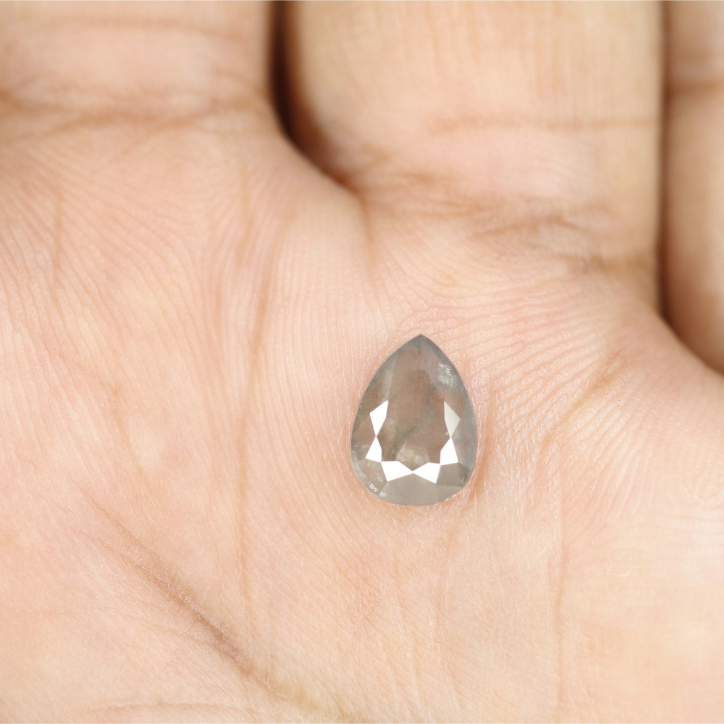 1.18 CT Pear Shape Salt And Pepper Rustic Diamond For Engagement Ring | Gift For Wife | Gift For Girl Friend - JayKrishna Diamond