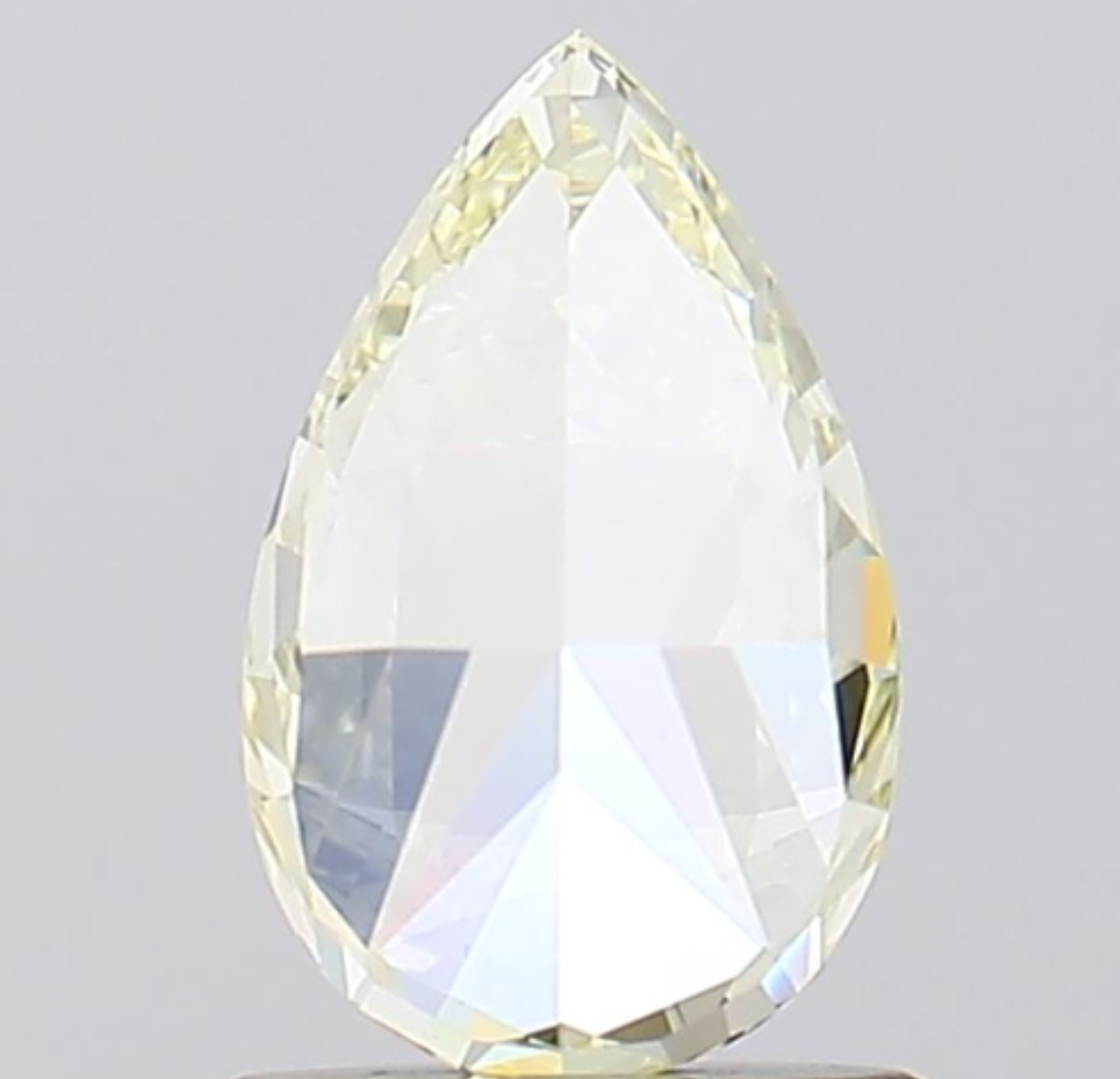 Natural 1.24 Carat Pear Cut Fancy Light Yellow Diamond Loose Natural Diamond