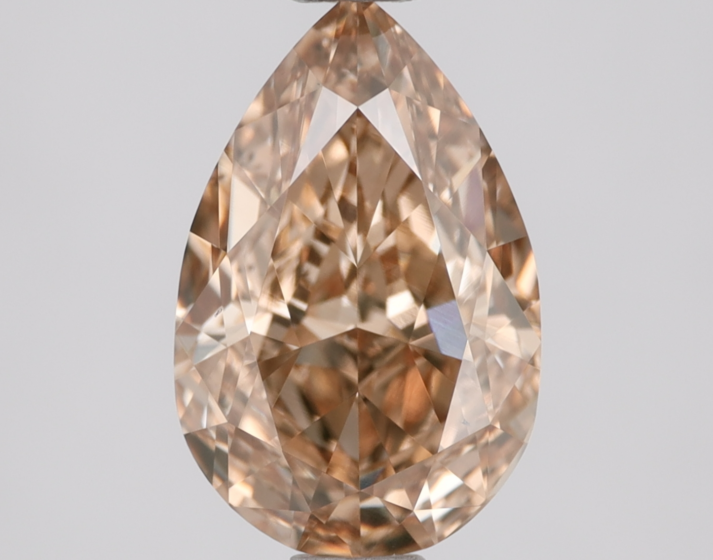 Natural 1.55 Carat Pear Brilliant Cut Fancy Brown Yellow Diamond Loose Gemstone