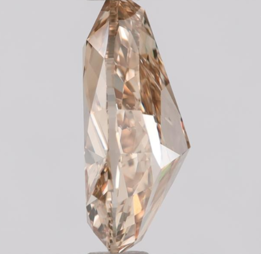 Natural 1.55 Carat Pear Brilliant Cut Fancy Brown Yellow Diamond Loose Gemstone