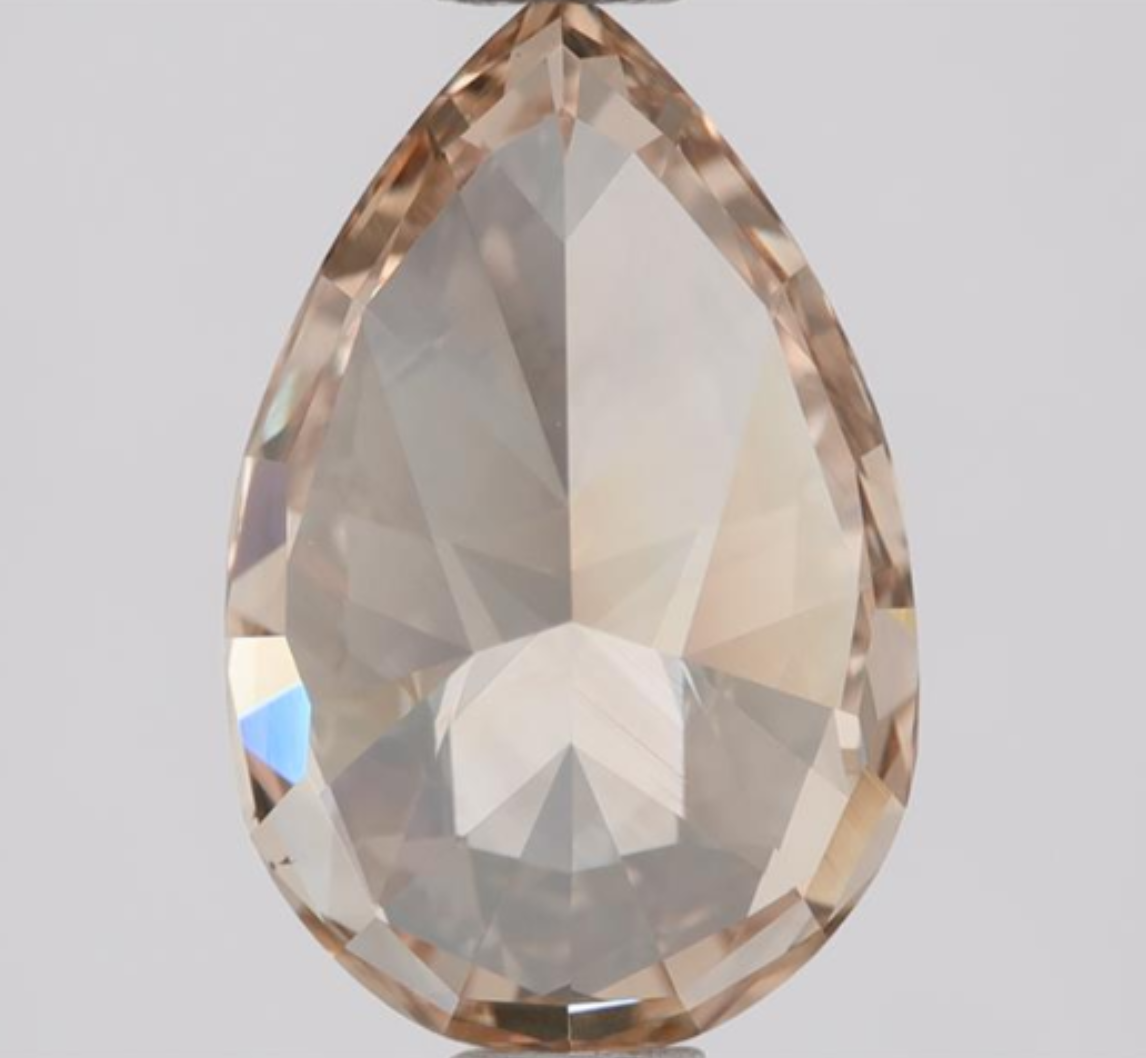 Natural 1.55 Carat Pear Brilliant Cut Fancy Brown Yellow Diamond Loose Gemstone