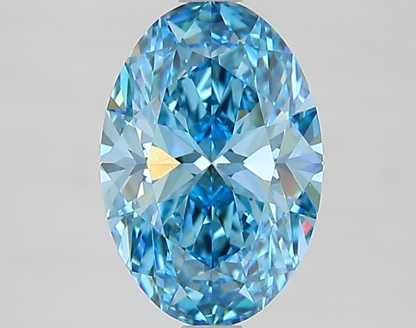 2.01 Carat Fancy Vivid Blue Oval Cut Lab Grown Diamond | VVS2 Clarity | IGI Certified Loose Diamond