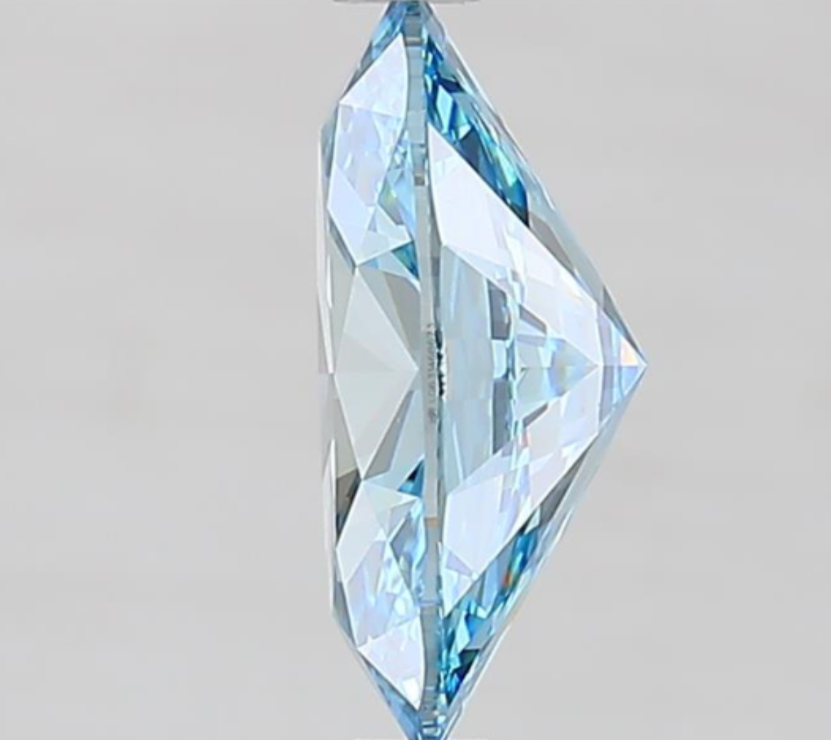 2.01 Carat Fancy Vivid Blue Oval Cut Lab Grown Diamond | VVS2 Clarity | IGI Certified Loose Diamond