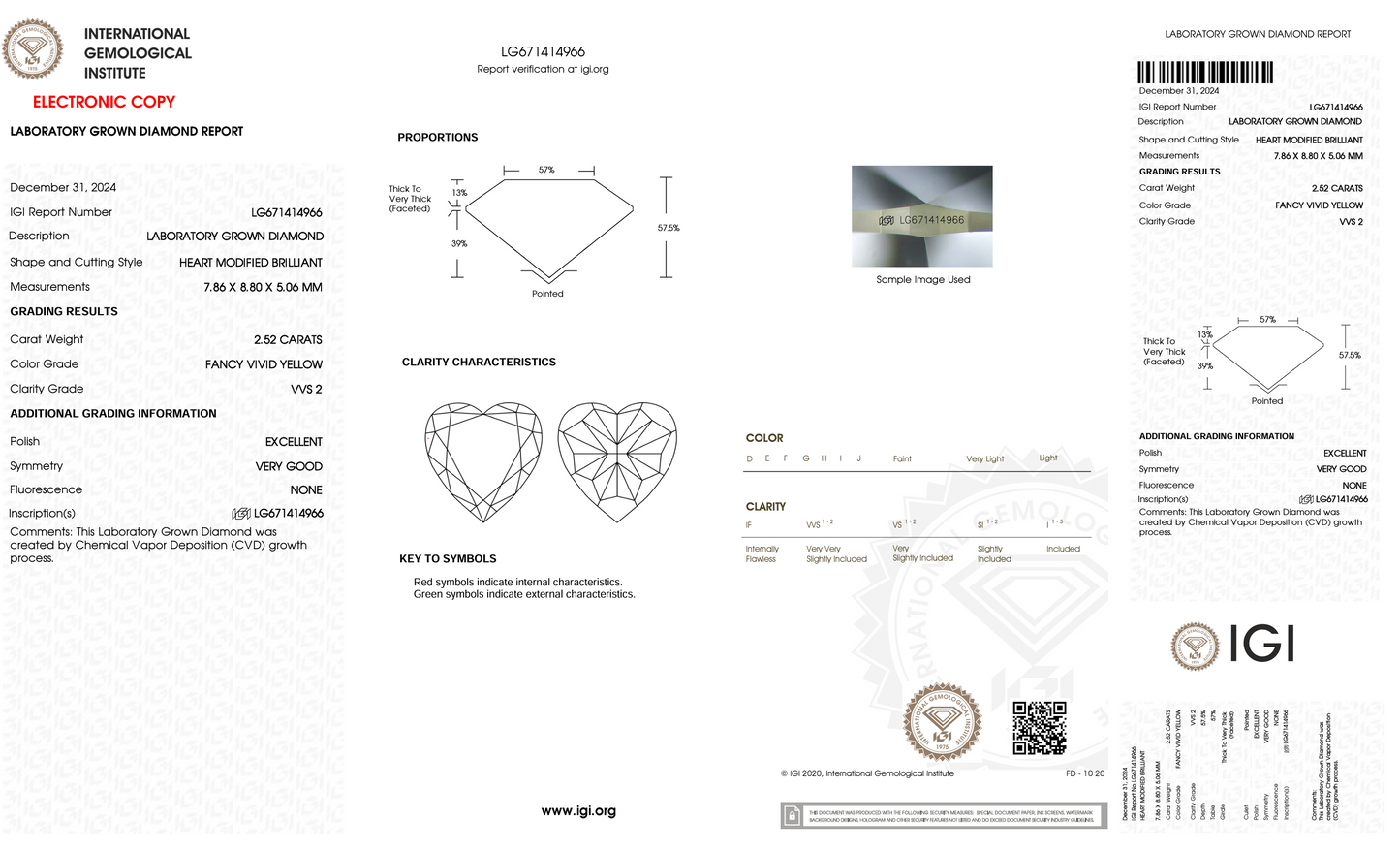 2.52 Carat Heart Shape Lab Grown Diamond | IGI Certified, Perfect for Engagement Rings