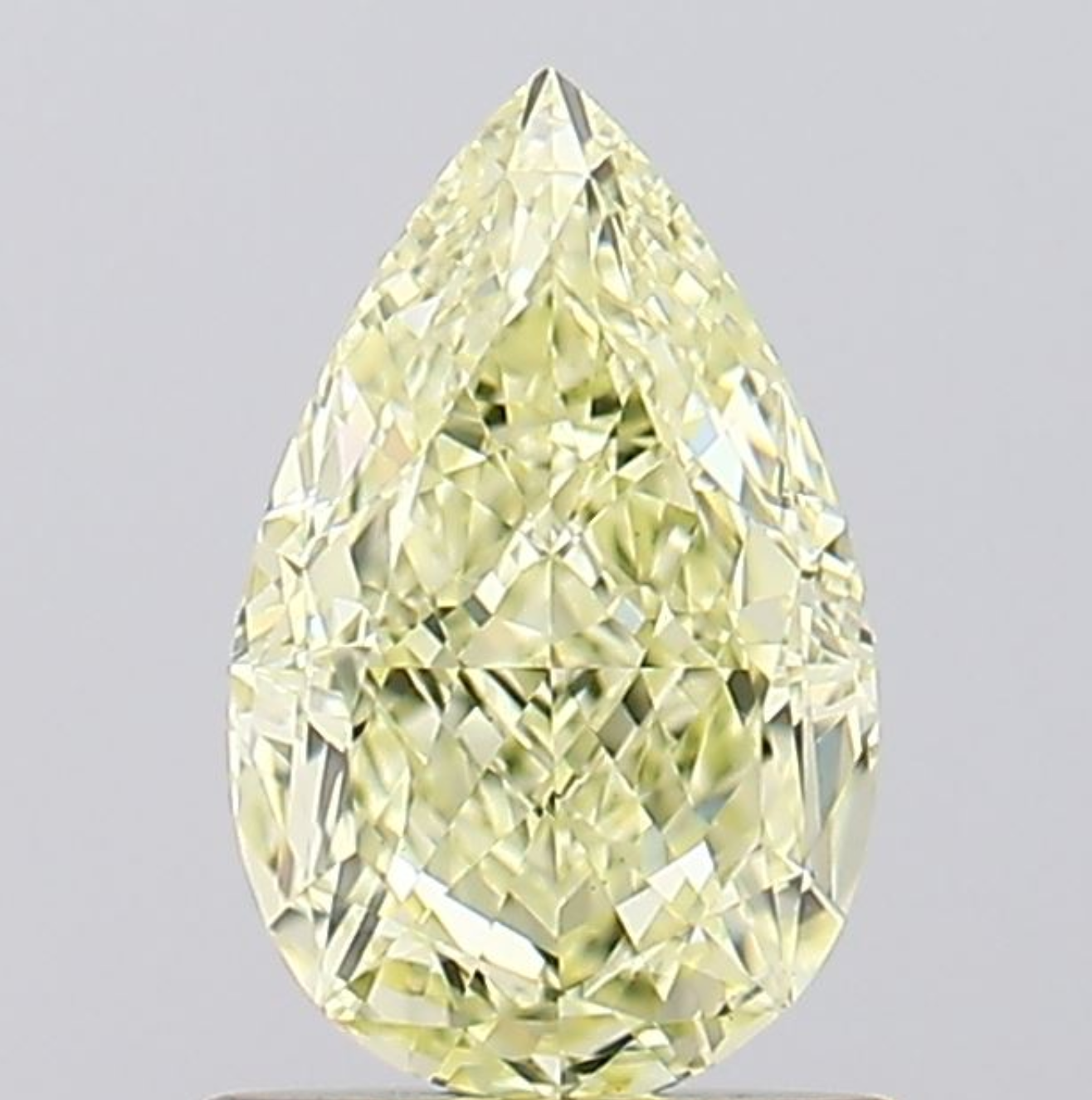 Natural 1.24 Carat Pear Cut Fancy Light Yellow Diamond Loose Natural Diamond