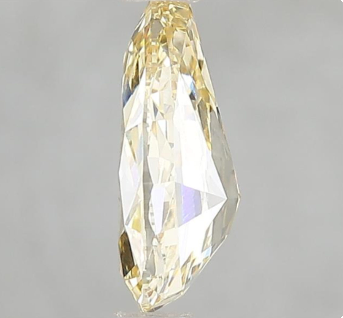 2 Carat Pear Cut Fancy Intense Yellow Color Lab Grown Diamond | IGI Certified Loose Diamond