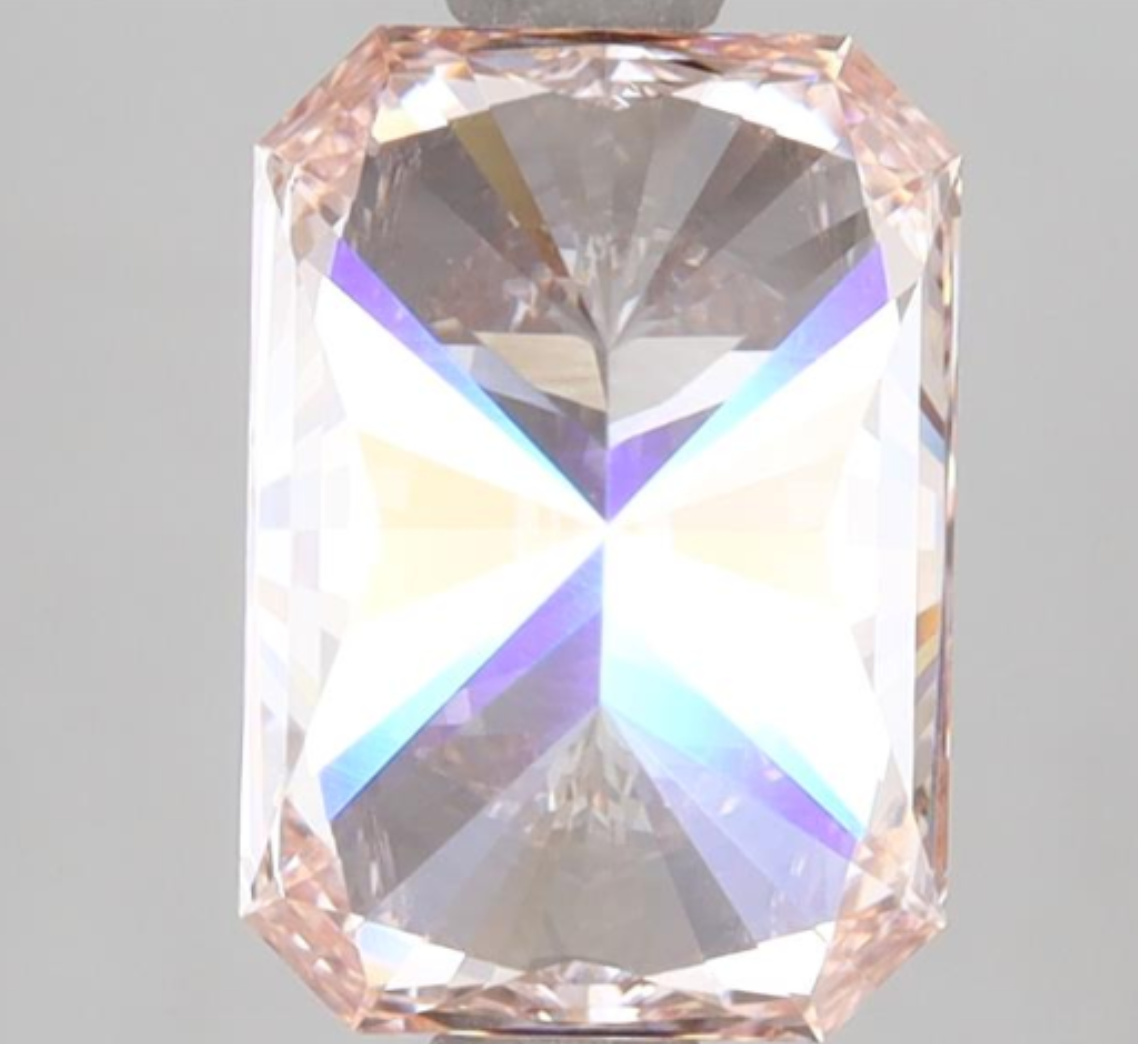 3 Carat Radiant Cut Fancy Vivid Pink Lab Grown Diamond | IGI Certified Diamond for Engagement Ring