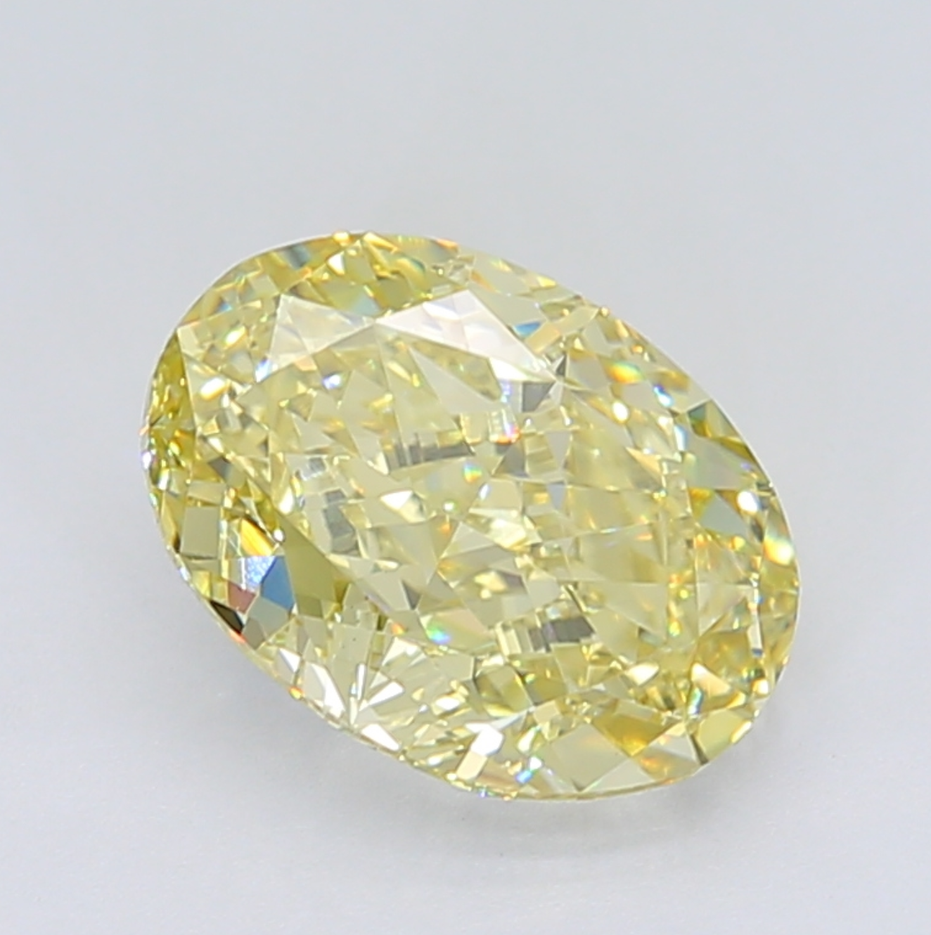 5 Carat Fancy Intense Yellow Oval Lab Grown Diamond | IGI Certified, VVS2 Clarity