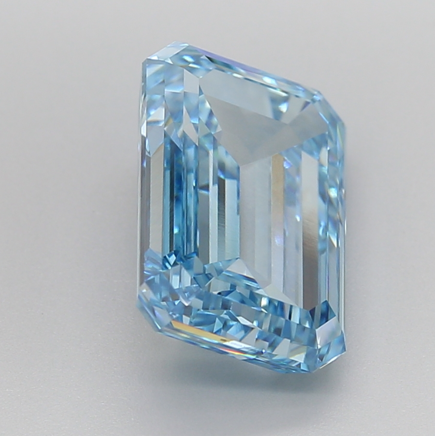 5 Carat Emerald Cut Fancy Intense Blue Lab Grown Diamond | VVS2 Clarity, IGI Certified