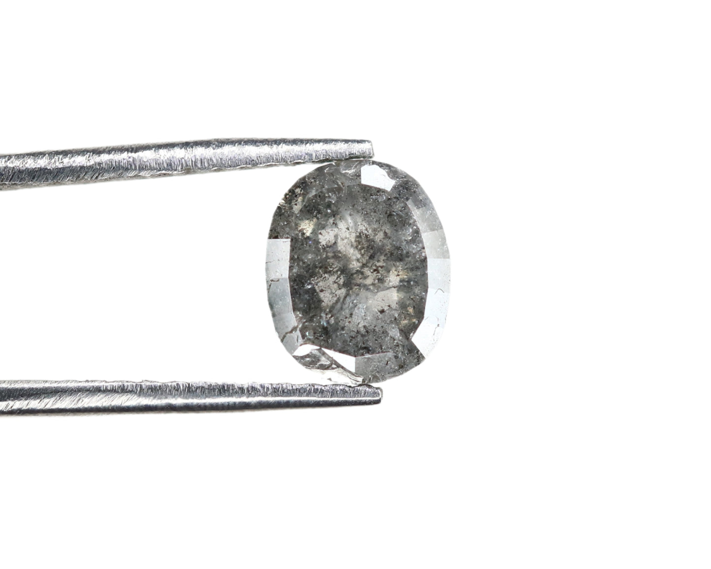 1.31 CT Oval Shape Salt And Pepper Rustic Diamond For Proposal Ring | Anniversary Gift | Birthday Gift - JayKrishna Diamond