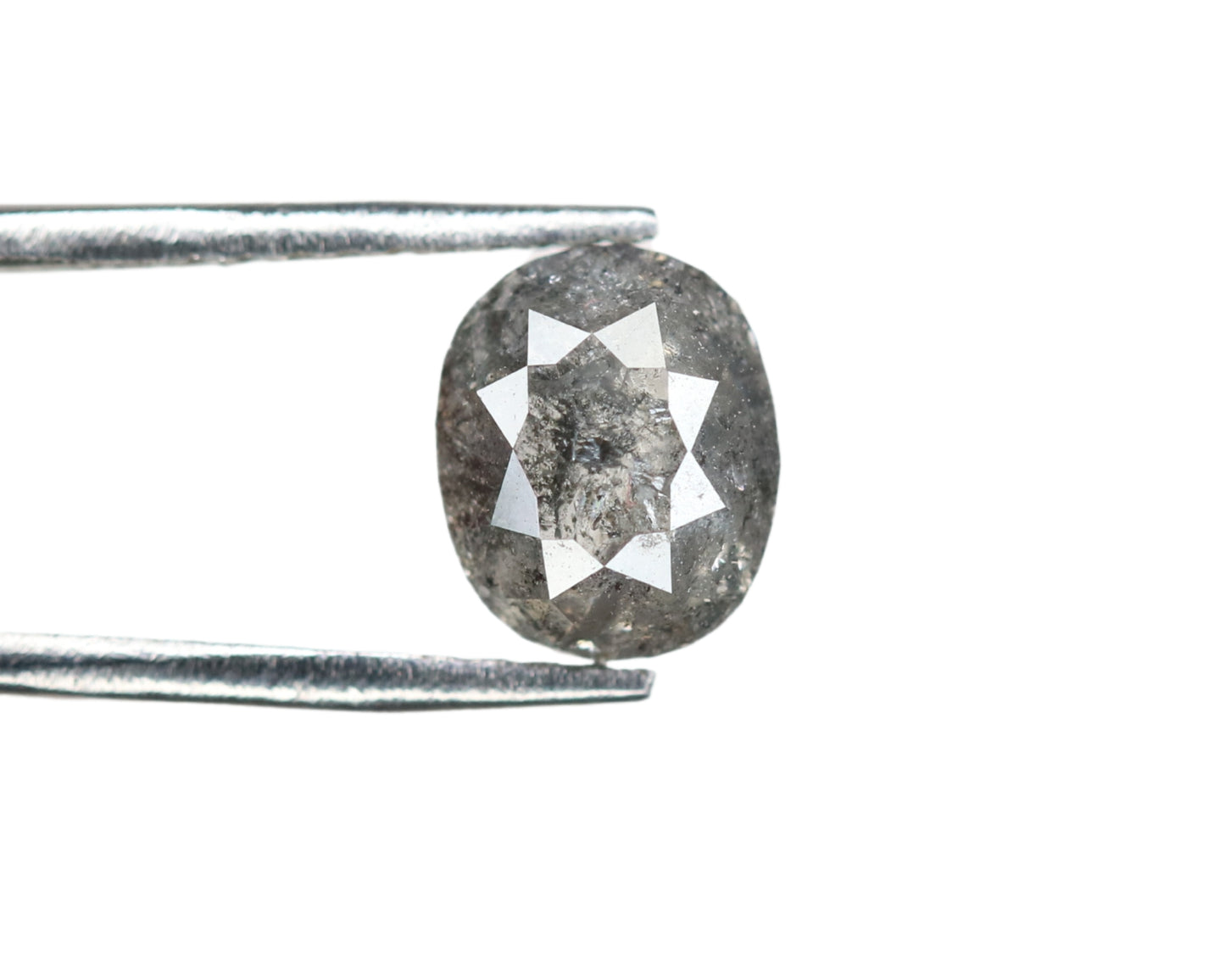 1.31 CT Oval Shape Salt And Pepper Rustic Diamond For Proposal Ring | Anniversary Gift | Birthday Gift - JayKrishna Diamond