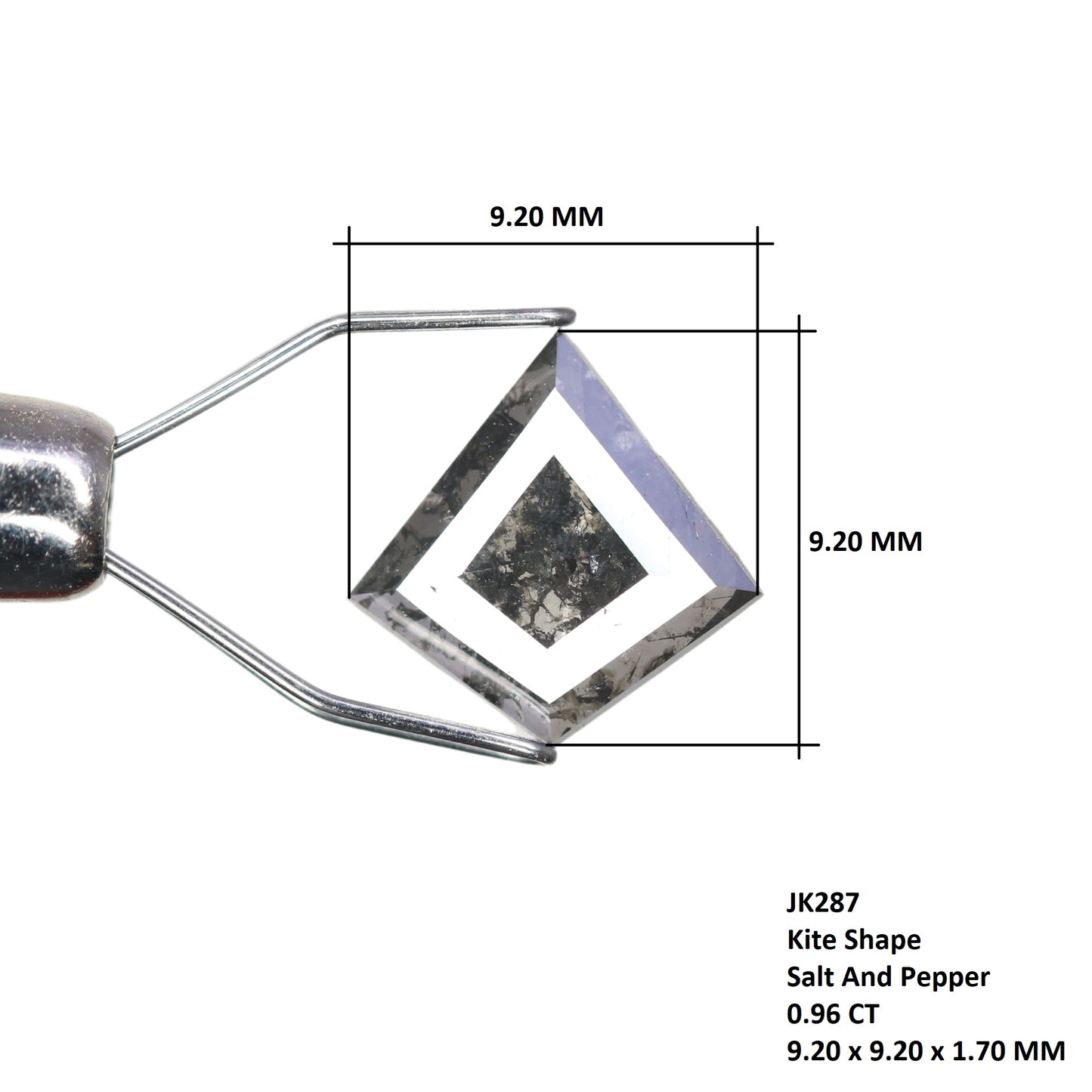 0.96 CT Fancy Salt And Pepper Kite Shape Diamond For Wedding Ring - JayKrishna Diamond