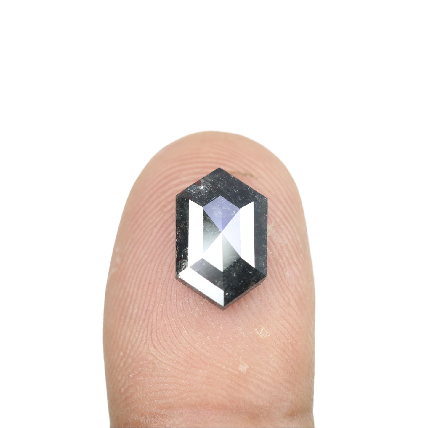 2.15 CT Natural Salt And Pepper Rustic Hexagon Diamond For Wedding Ring | Engagement Ring - JayKrishna Diamond