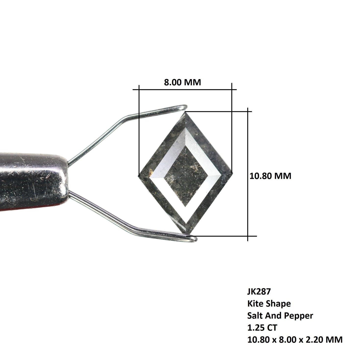 1.25 CT Kite Salt And Pepper Diamond For Engagement Ring | Gift For Girl Friend - JayKrishna Diamond