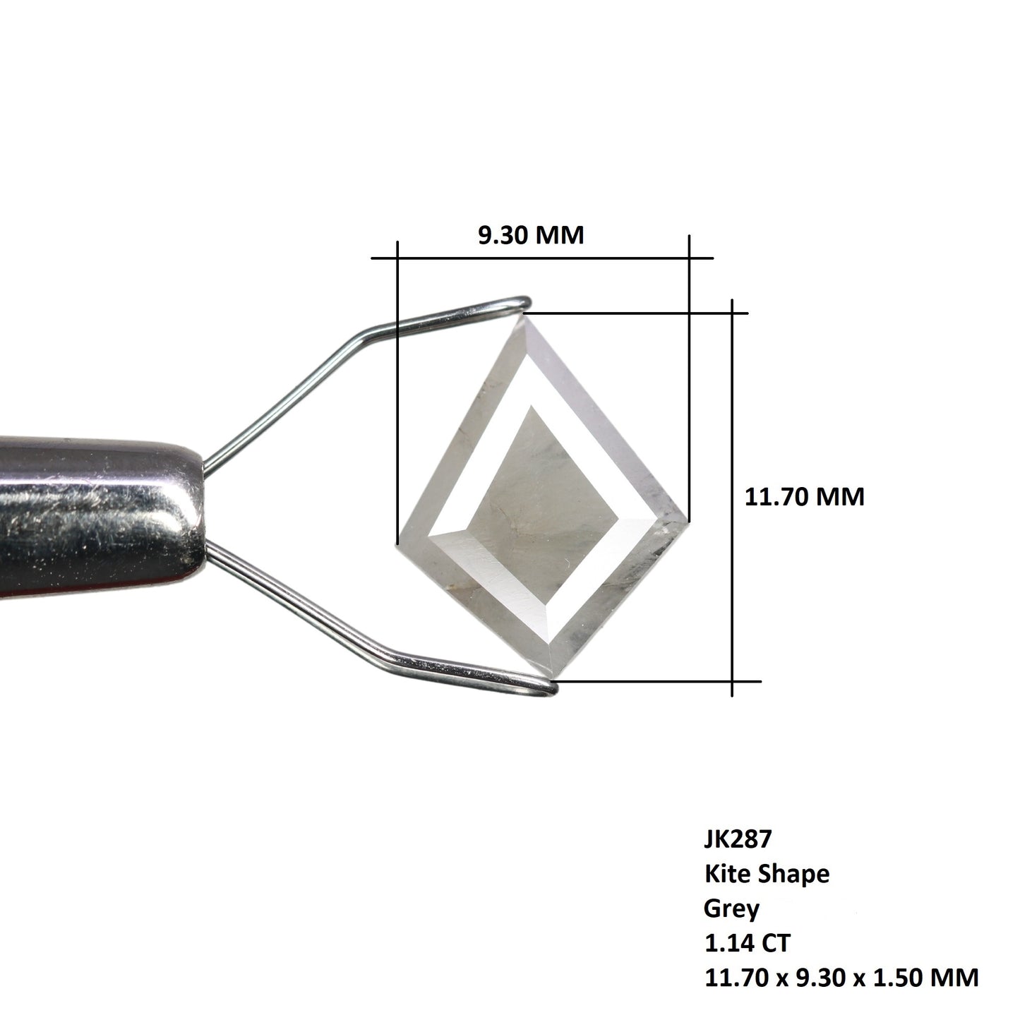 1.14 CT Elegant Kite Shape Grey Color Diamond For Pendant | Anniversary Gift | Birthday Gift - JayKrishna Diamond