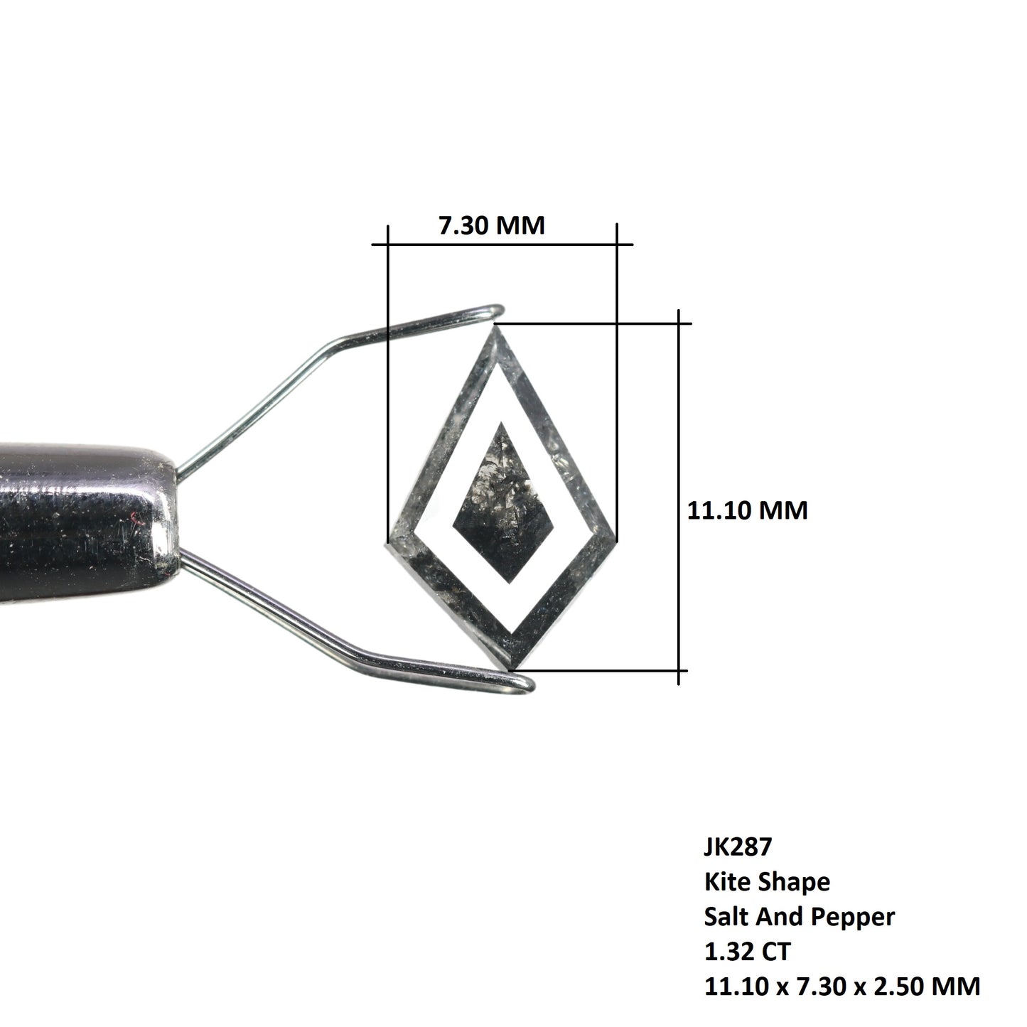 1.32 CT Kite Shape Fancy Salt And Pepper Diamond For Engagement Ring | Gift For Girl Friend | Customized Ring Making - JayKrishna Diamond