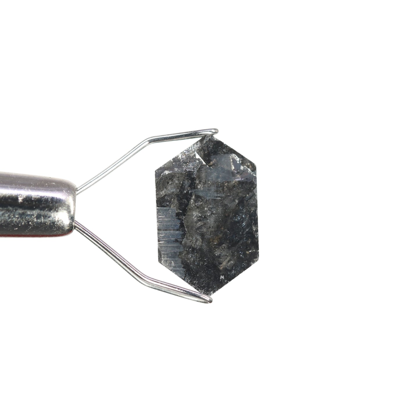 2.15 CT Natural Salt And Pepper Rustic Hexagon Diamond For Wedding Ring | Engagement Ring - JayKrishna Diamond