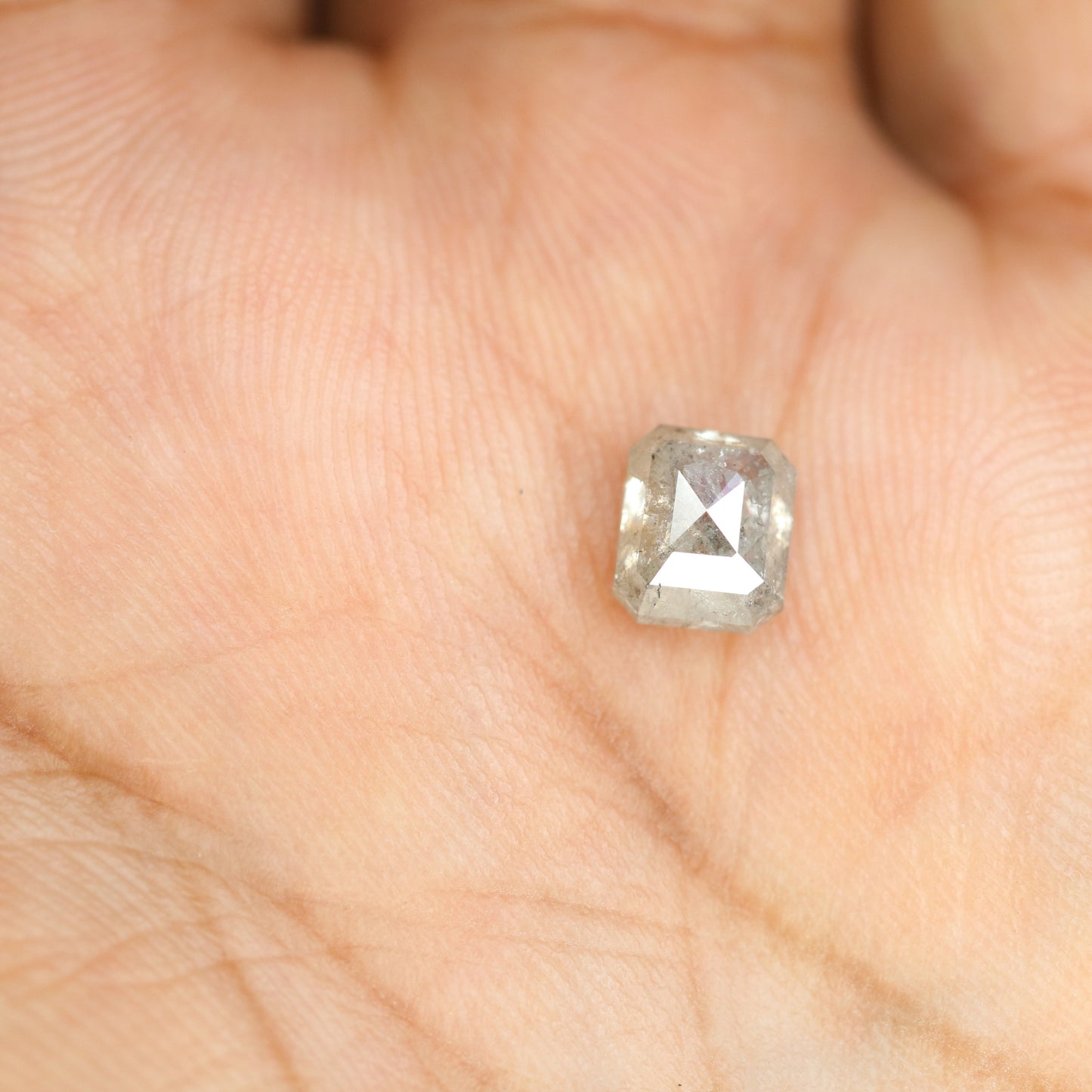 1.55 CT Emerald Shape Salt And Pepper Loose Diamond For Engagement Ring | Gift For Girl Friend | Anniversary Gift - JayKrishna Diamond