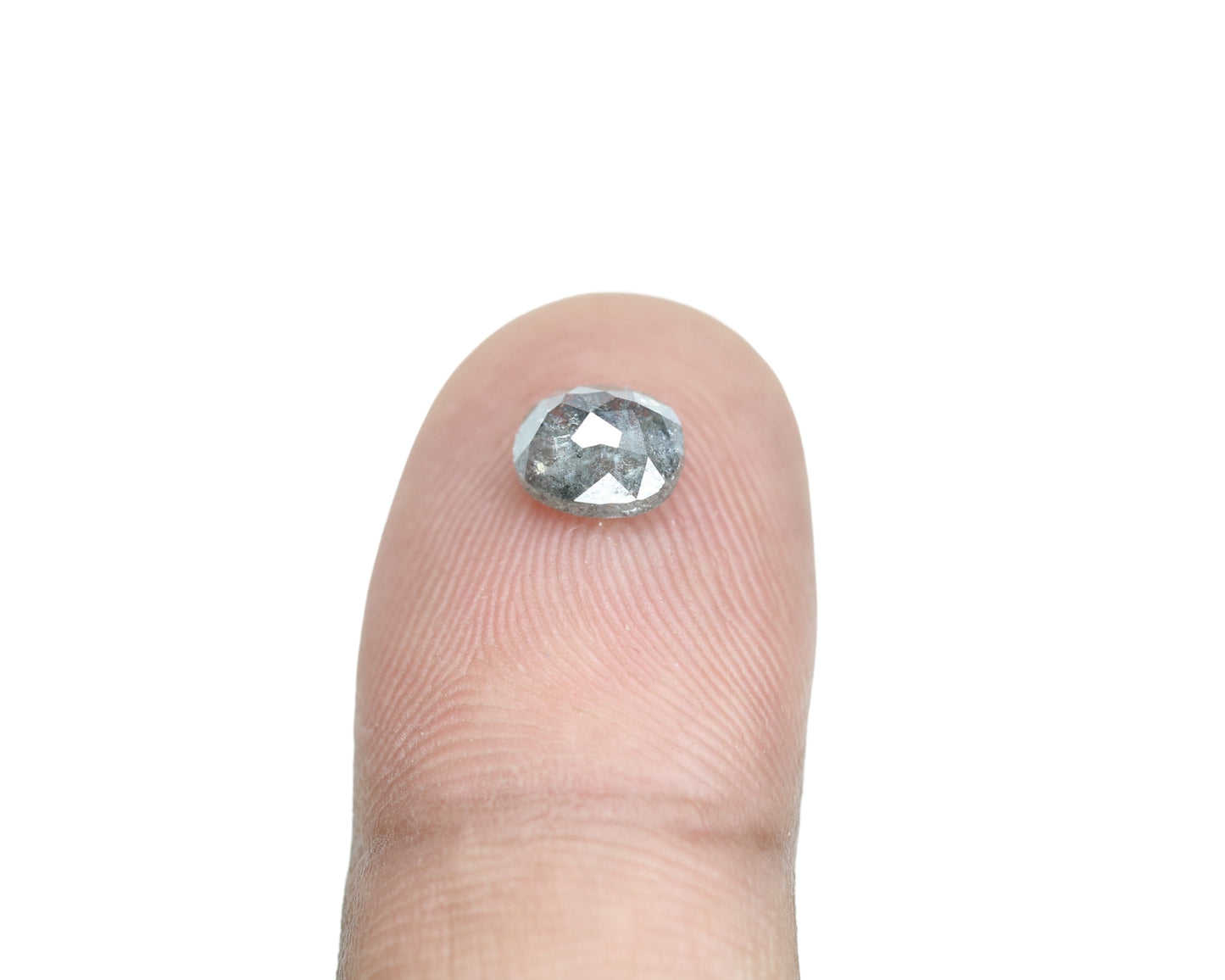 1.31 CT Oval Shape Salt And Pepper Rustic Diamond For Proposal Ring | Anniversary Gift | Birthday Gift - JayKrishna Diamond