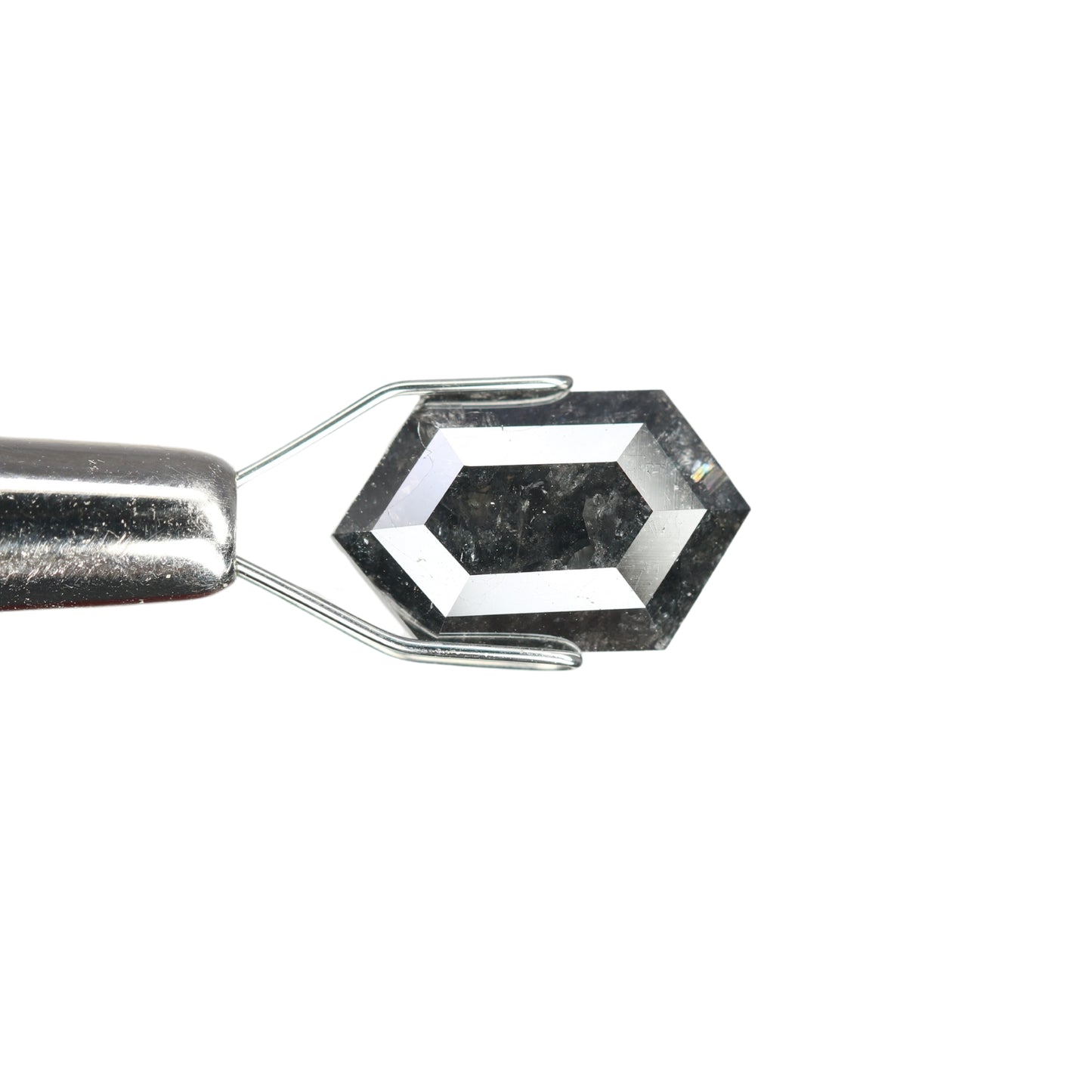 2.15 CT Natural Salt And Pepper Rustic Hexagon Diamond For Wedding Ring | Engagement Ring - JayKrishna Diamond