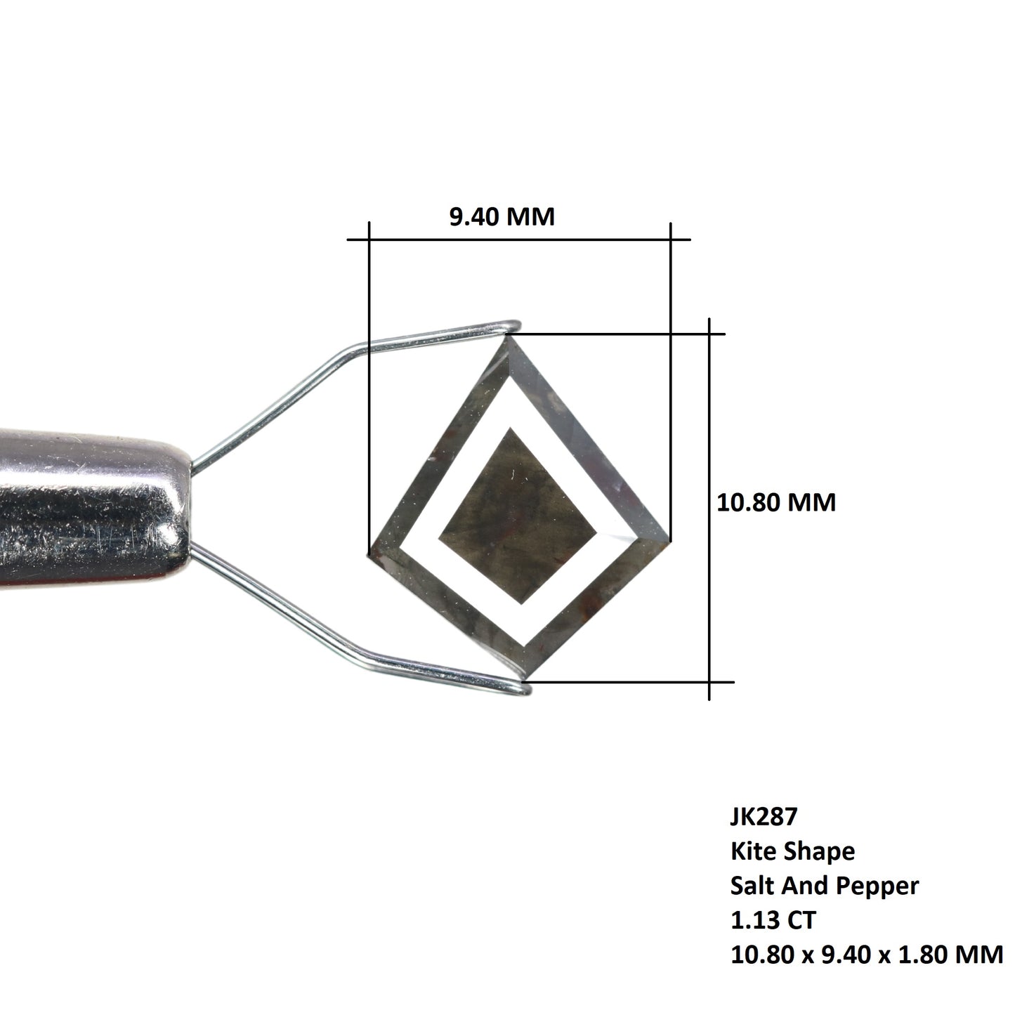 1.13 CT Kite Shape Salt And Pepper Diamond For Proposal Ring | Gift For Girl Friend - JayKrishna Diamond
