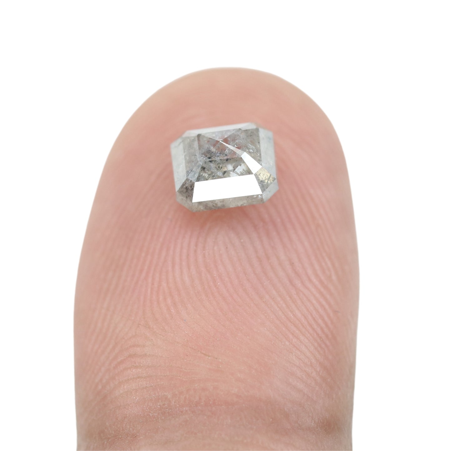 1.55 CT Emerald Shape Salt And Pepper Loose Diamond For Engagement Ring | Gift For Girl Friend | Anniversary Gift - JayKrishna Diamond