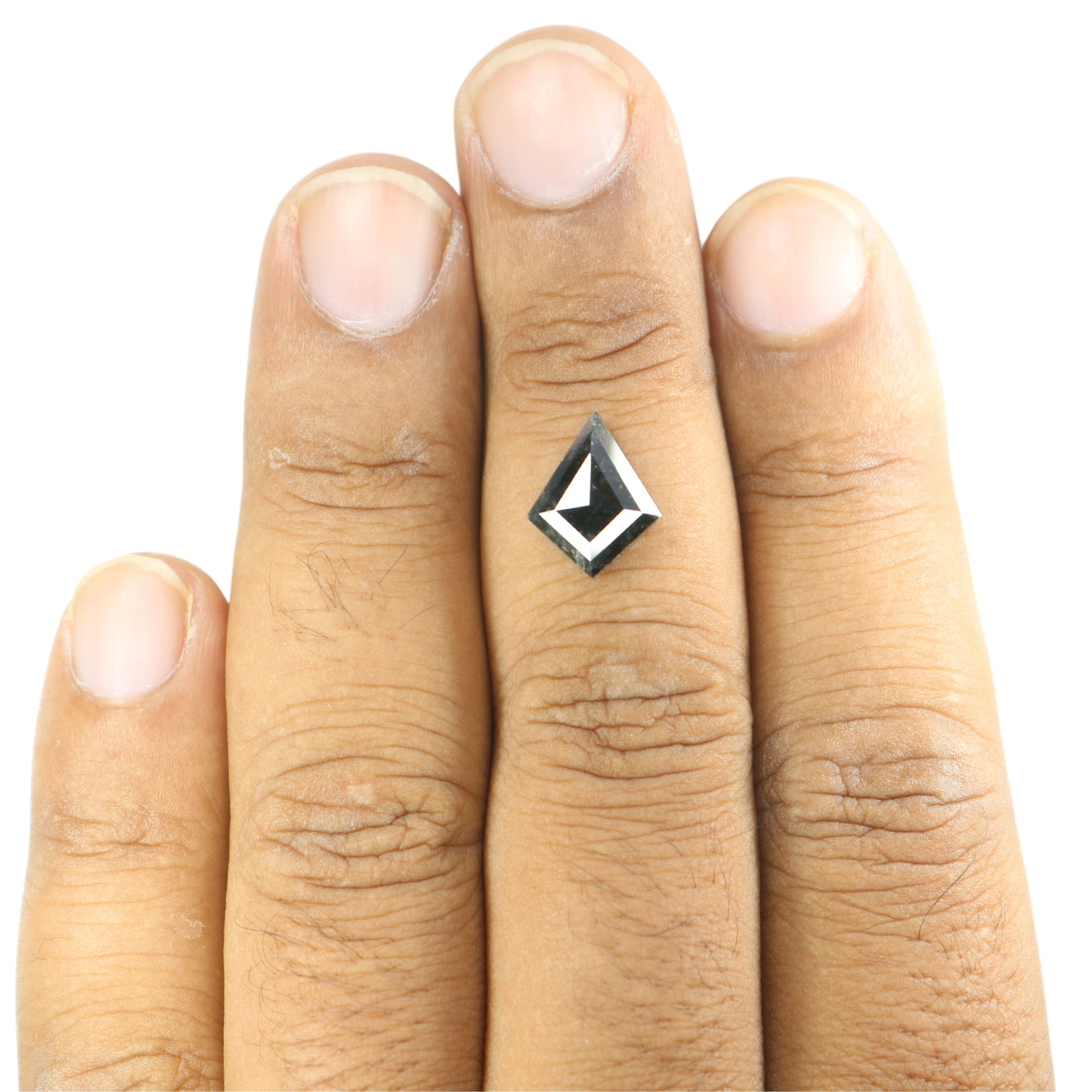 2.99 CT Natural Salt And Pepper Rustic Kite Shape Diamond For Engagement Ring - JayKrishna Diamond