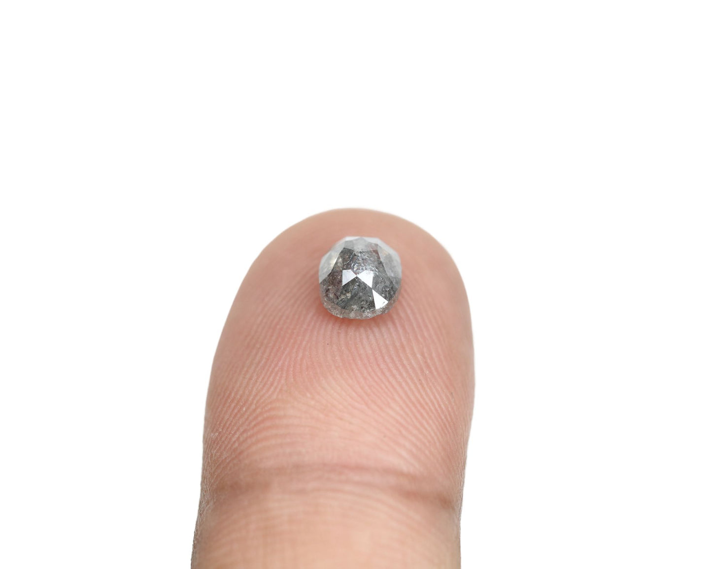 1.31 CT Oval Shape Salt And Pepper Rustic Diamond For Proposal Ring | Anniversary Gift | Birthday Gift - JayKrishna Diamond