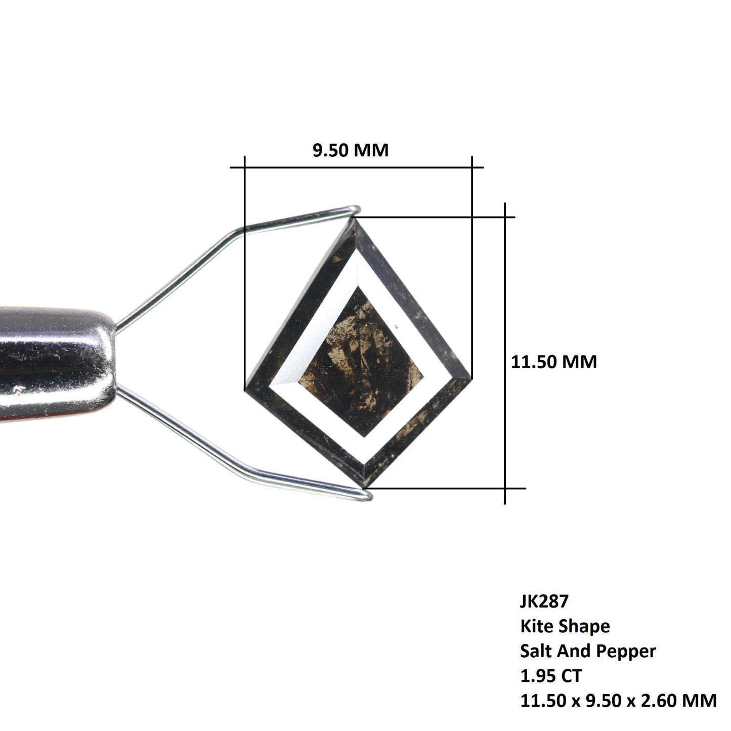 1.95 CT Kite Shape Fancy Salt And Pepper Diamond For Engagement Ring - JayKrishna Diamond