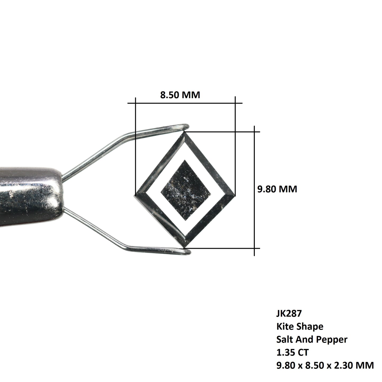 1.35 CT Kite Shape Salt And Pepper Rustic Diamond For Statement Jewelry | Diamond Ring - JayKrishna Diamond