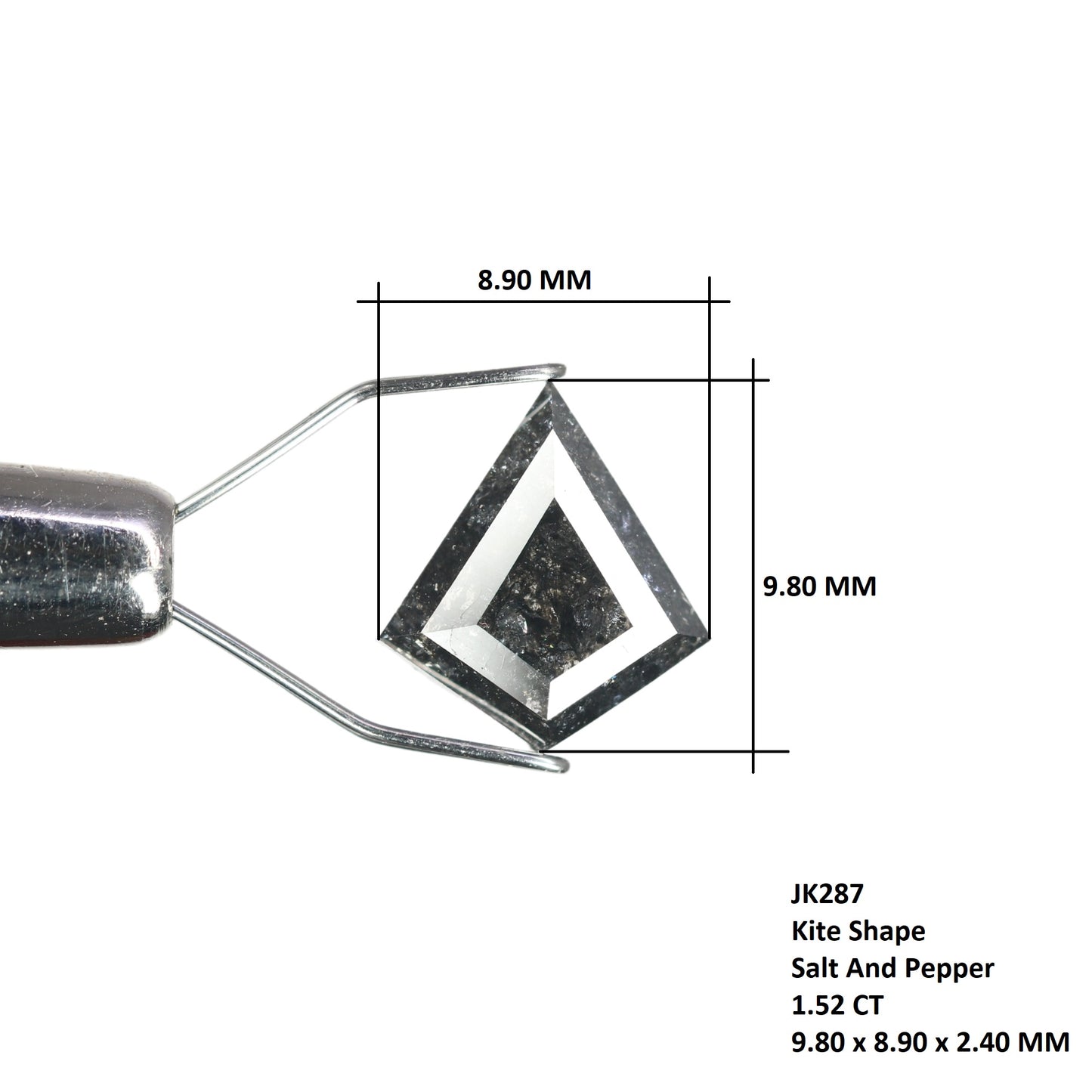 1.52 CT Kite Shape Salt And Pepper Diamond For Wedding Ring | Engagement Ring - JayKrishna Diamond
