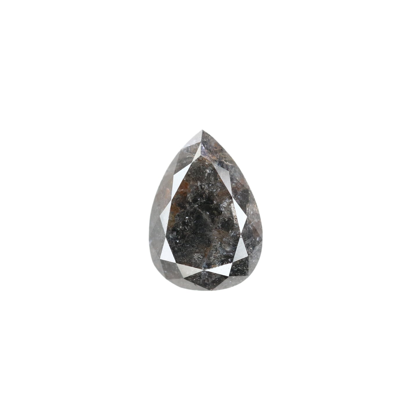 2.06 CT Pear Shape Salt And Pepper Rustic Diamond For Engagement Ring | Proposal Ring - JayKrishna Diamond