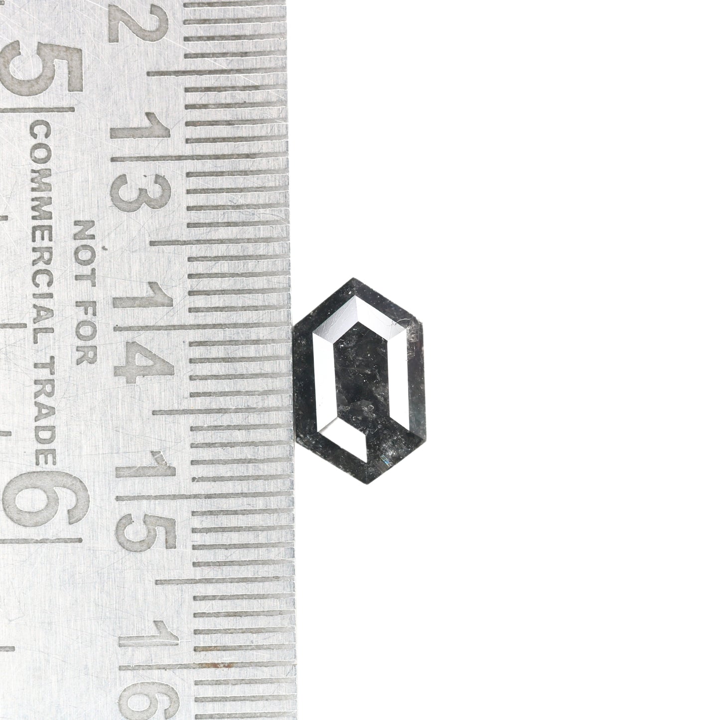 2.15 CT Natural Salt And Pepper Rustic Hexagon Diamond For Wedding Ring | Engagement Ring - JayKrishna Diamond