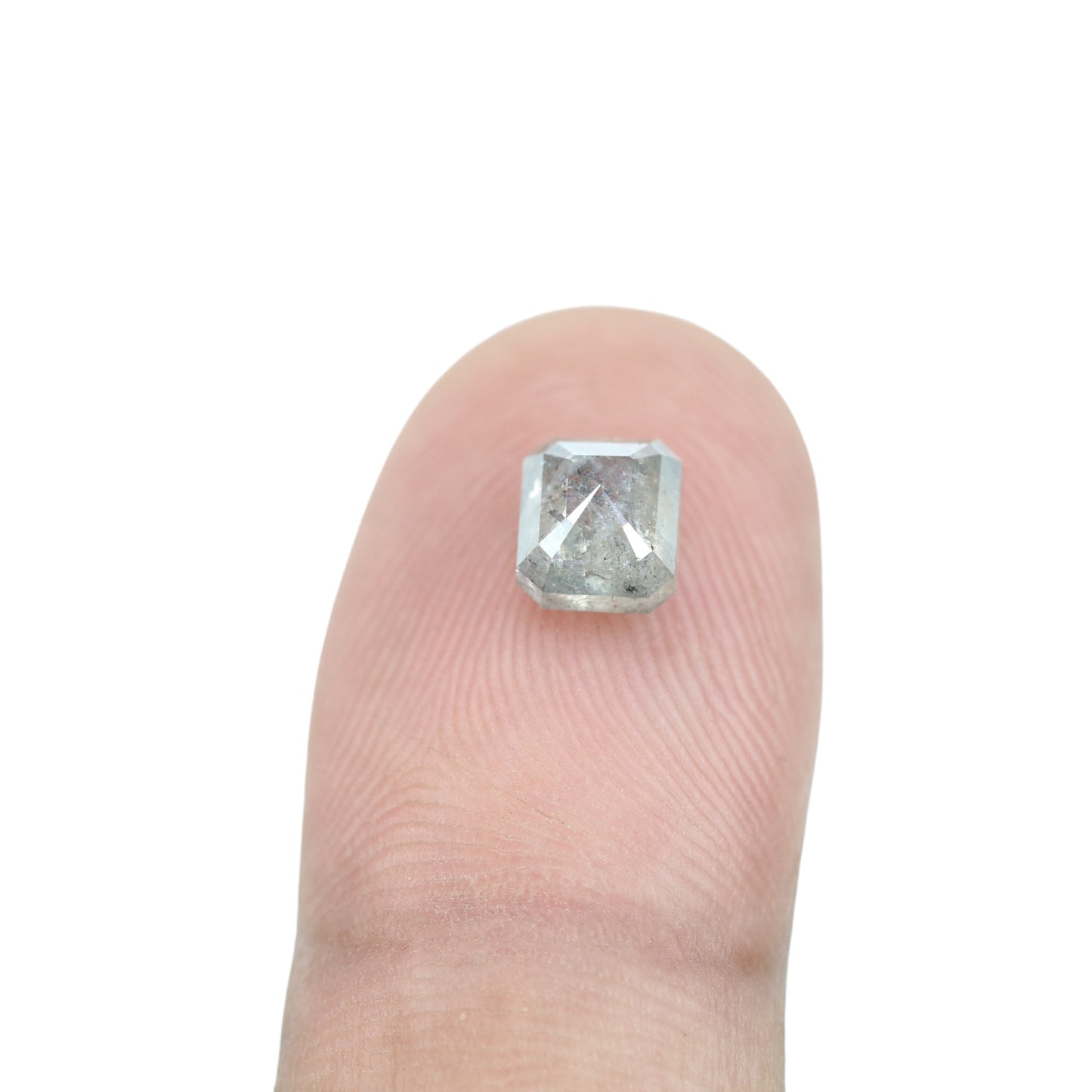 1.55 CT Emerald Shape Salt And Pepper Loose Diamond For Engagement Ring | Gift For Girl Friend | Anniversary Gift - JayKrishna Diamond