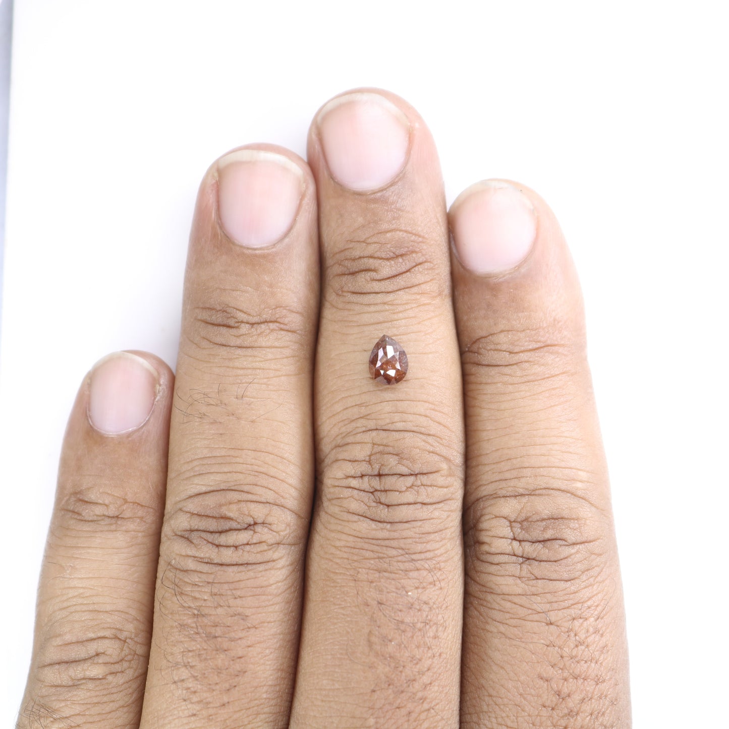 0.73 CT Red Colour Pear Shape Natural Diamond | Solitaire Pear Diamond For Engagement Ring | Anniversary Pear Diamond Ring Gift For Wife - JayKrishna Diamond