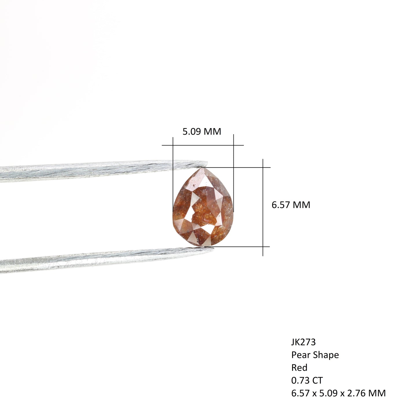 0.73 CT Red Colour Pear Shape Natural Diamond | Solitaire Pear Diamond For Engagement Ring | Anniversary Pear Diamond Ring Gift For Wife - JayKrishna Diamond