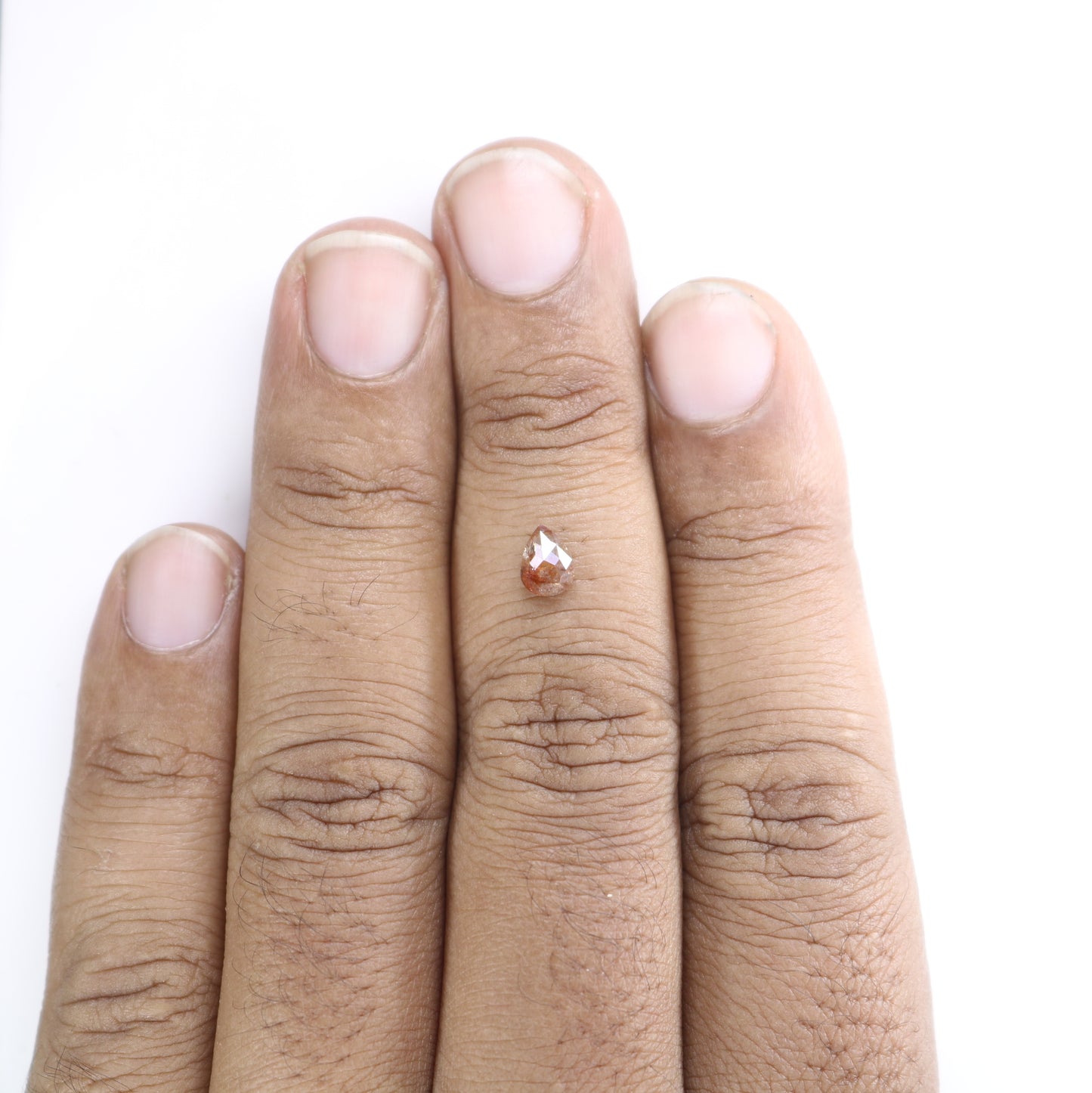 0.67 CT Red Peach Pear Diamond for Engagement Ring - Solitaire Pear Prong Set Ring for Valentine's Day or Anniversary Gift - Unique Gemstone for Custom Jewelry Designs - JayKrishna Diamond