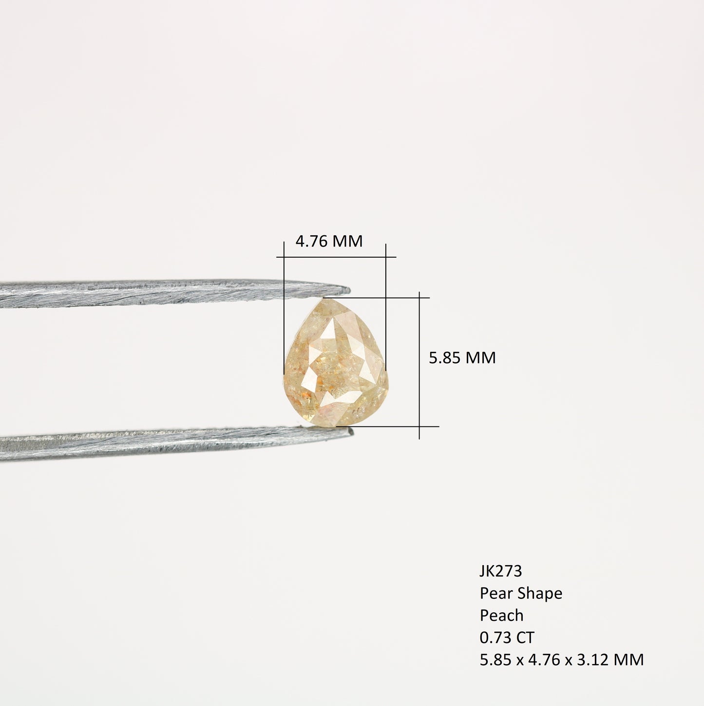 0.73 CT Pear Cut Peach Diamond For Engagement Ring | Peach Pear Natural Loose Diamond For Sale - JayKrishna Diamond