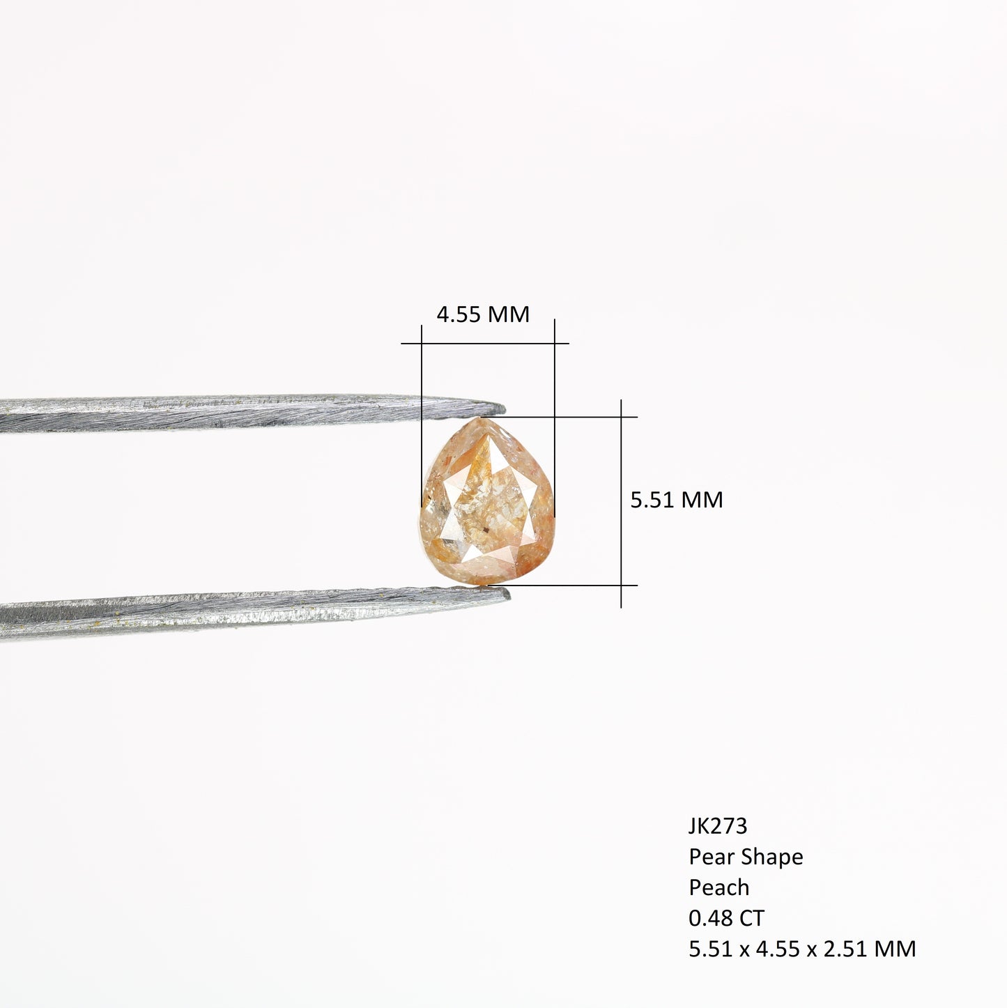 0.48 CT Pear Peach Colour Diamond For Engagement Necklace | Pear Matte Finish Band Ring - JayKrishna Diamond