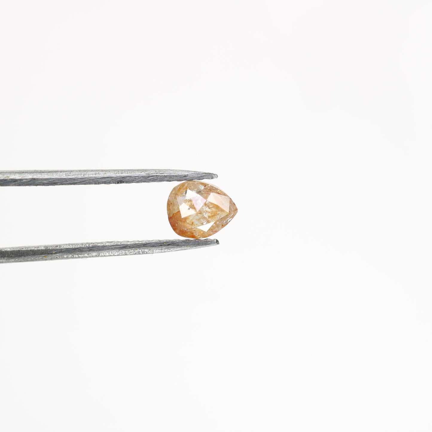 0.48 CT Pear Peach Colour Diamond For Engagement Necklace | Pear Matte Finish Band Ring - JayKrishna Diamond