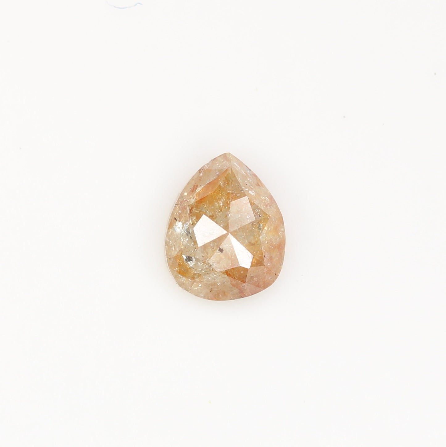 0.48 CT Pear Peach Colour Diamond For Engagement Necklace | Pear Matte Finish Band Ring - JayKrishna Diamond