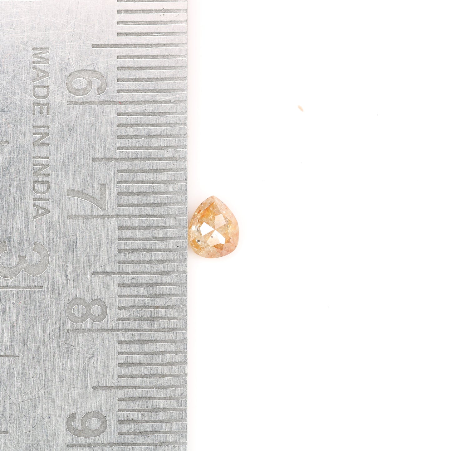 0.48 CT Pear Peach Colour Diamond For Engagement Necklace | Pear Matte Finish Band Ring - JayKrishna Diamond