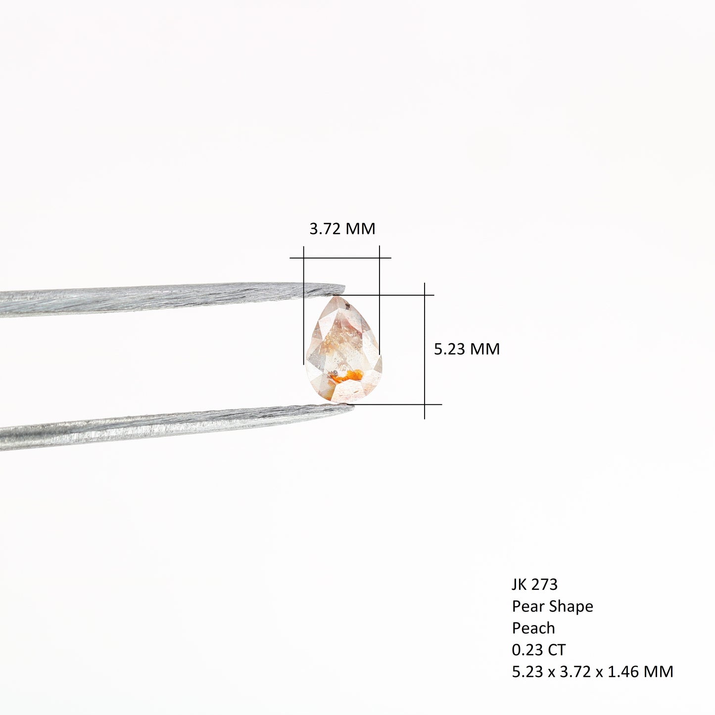 0.23 CT Brilliant Cut Peach Pear Shape Diamond for Proposal Rings and Gifts for Her - JayKrishna Diamond