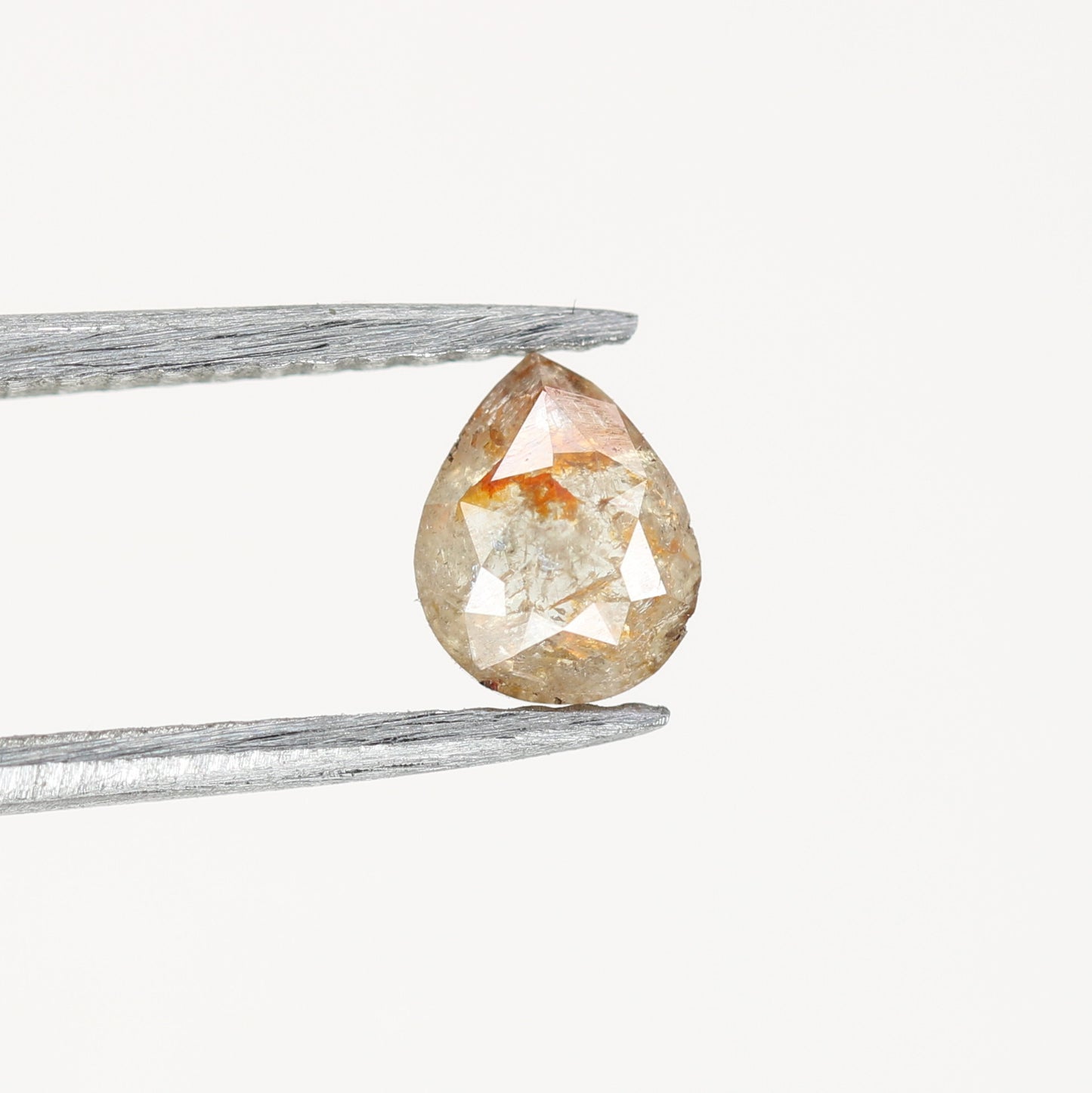 0.43 CT Peach Color Pear Diamond for Proposal Ring and Custom Pear Shape Ring Set - JayKrishna Diamond