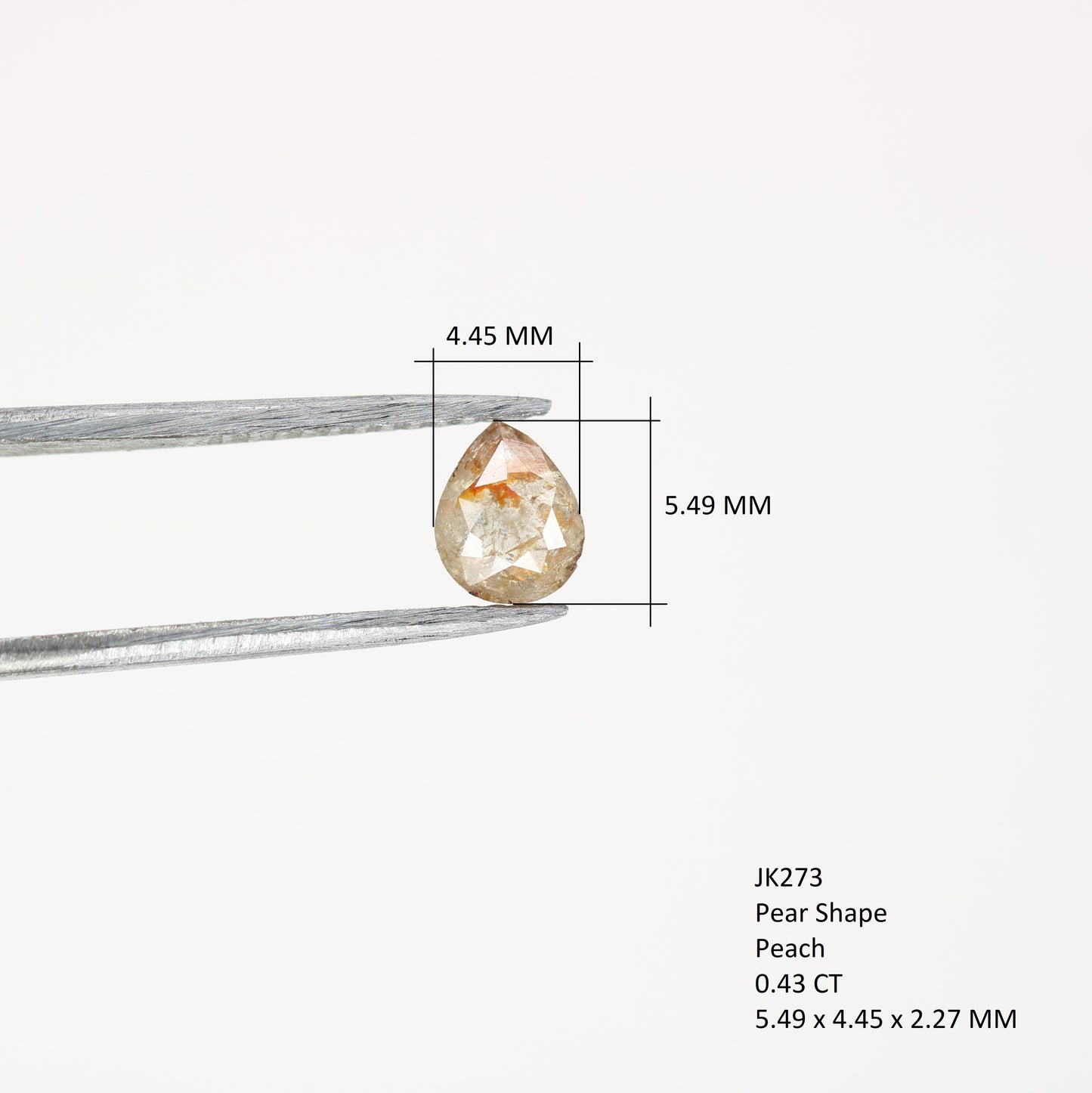 0.43 CT Peach Color Pear Diamond for Proposal Ring and Custom Pear Shape Ring Set - JayKrishna Diamond
