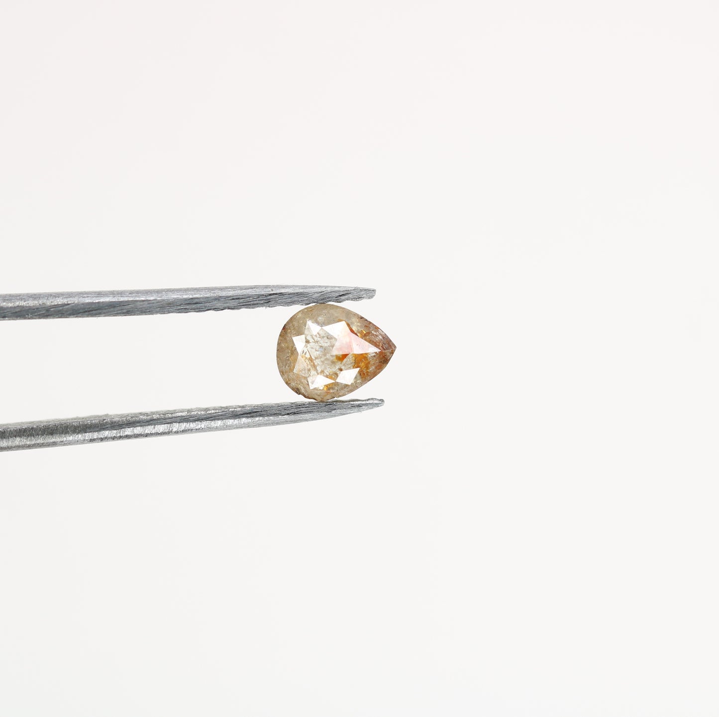 0.43 CT Peach Color Pear Diamond for Proposal Ring and Custom Pear Shape Ring Set - JayKrishna Diamond