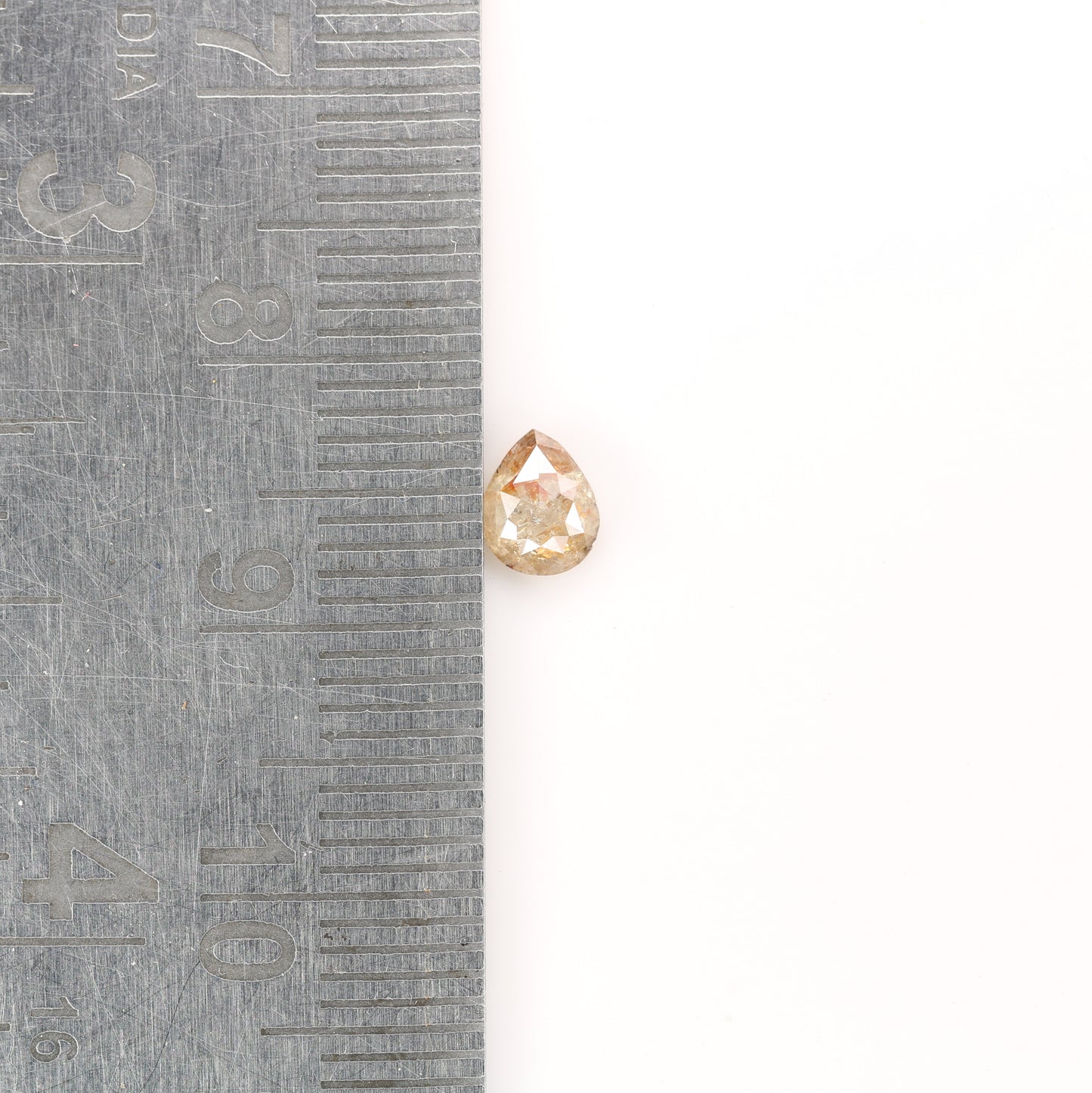 0.43 CT Peach Color Pear Diamond for Proposal Ring and Custom Pear Shape Ring Set - JayKrishna Diamond