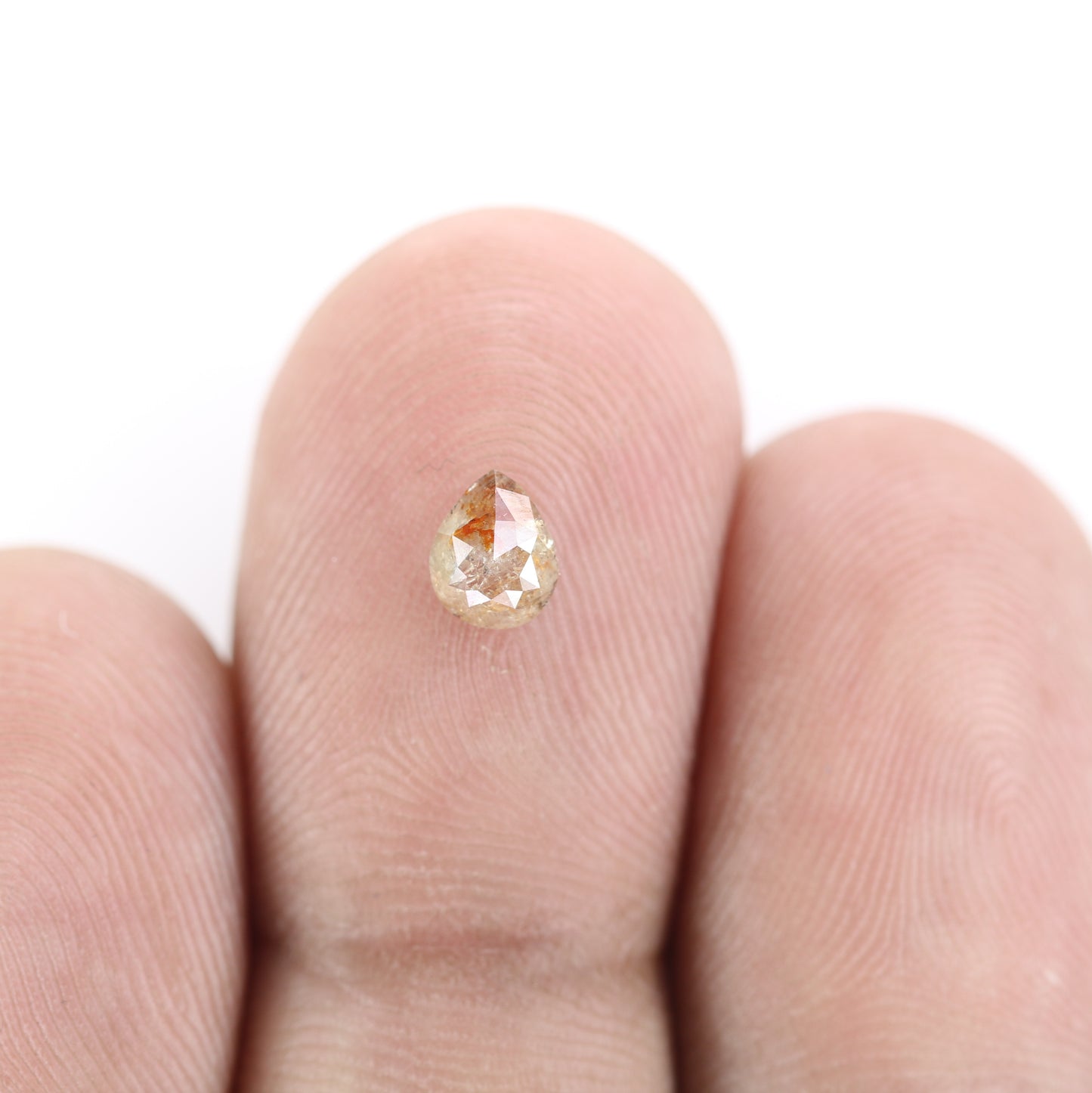 0.43 CT Peach Color Pear Diamond for Proposal Ring and Custom Pear Shape Ring Set - JayKrishna Diamond