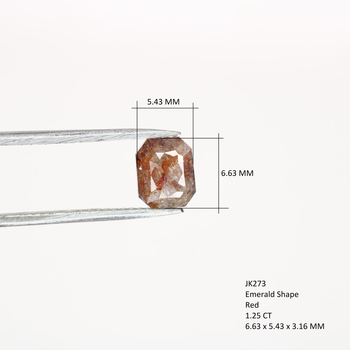 1.25 CT Red Pear Emerald Shape Diamond For Anniversary Necklace | Customize Jewelry | Natural Loose Diamond | Emerald Diamond Ring - JayKrishna Diamond