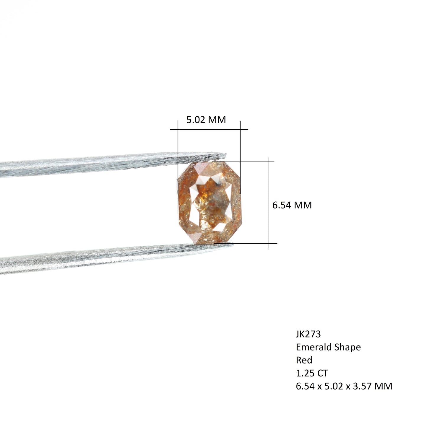 1.25 CT Red Emerald Shape Loose Diamond For Designer Jewelry - JayKrishna Diamond